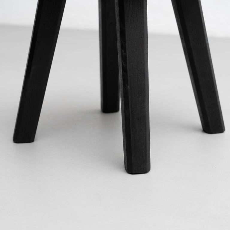 Pierre Chapo Special Black Wood Edition S01R Stool In Good Condition For Sale In Barcelona, Barcelona