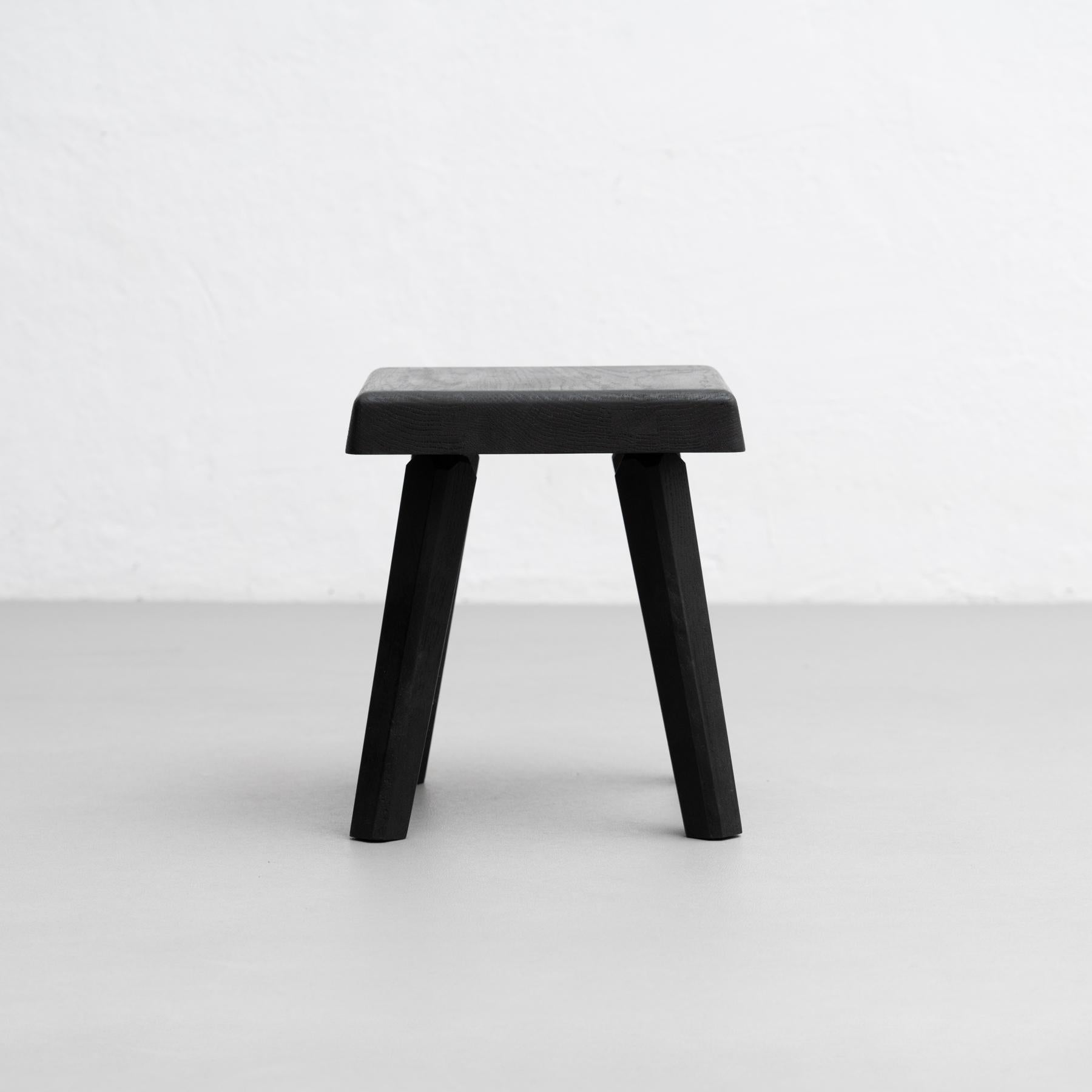 Contemporary Pierre Chapo Special Black Wood Edition S01R Stool