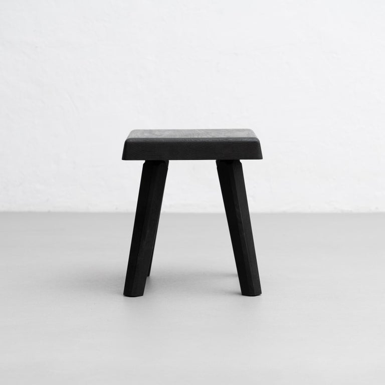 Contemporary Pierre Chapo Special Black Wood Edition S01R Stool For Sale