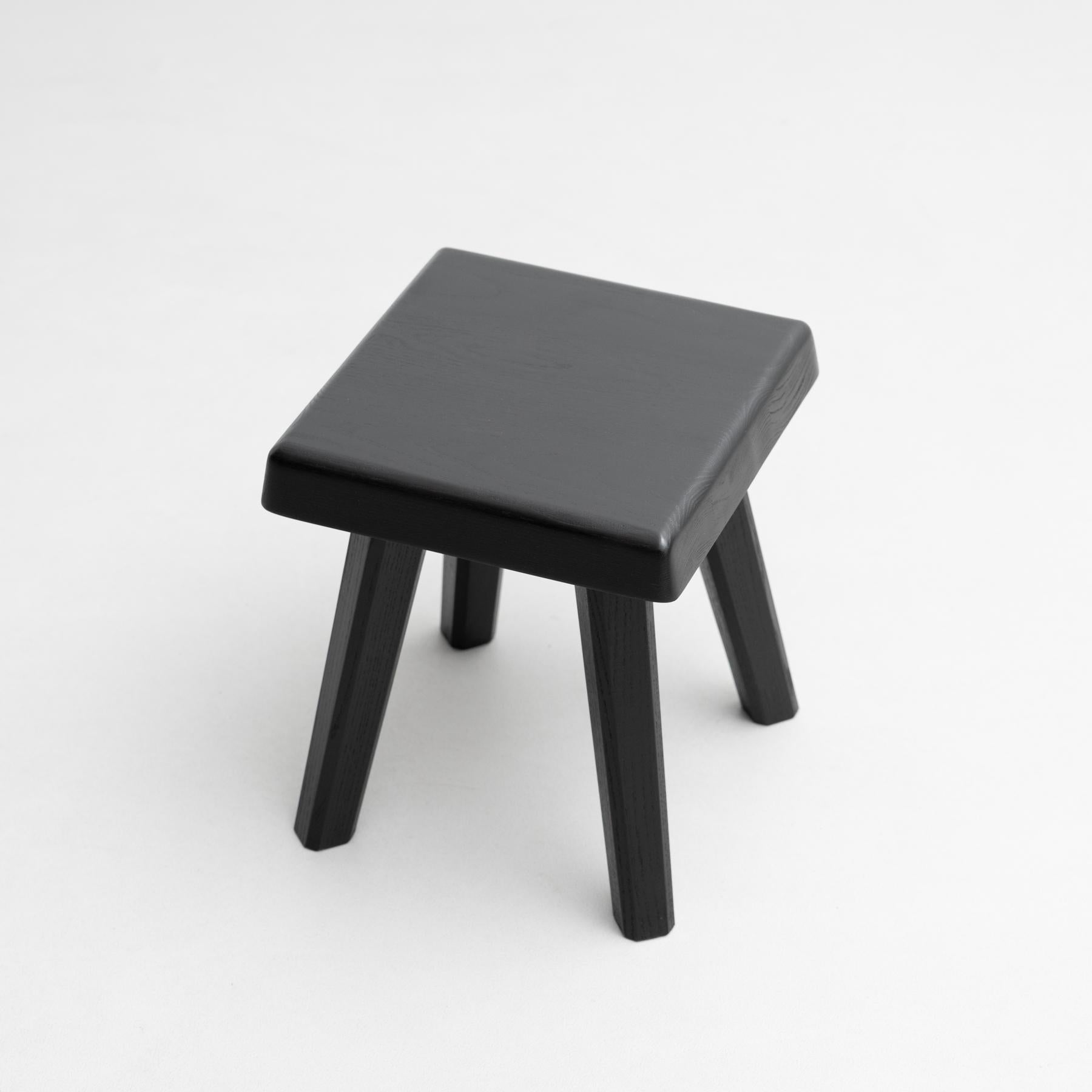 Contemporary Pierre Chapo Special Black Wood Edition S01R Stool