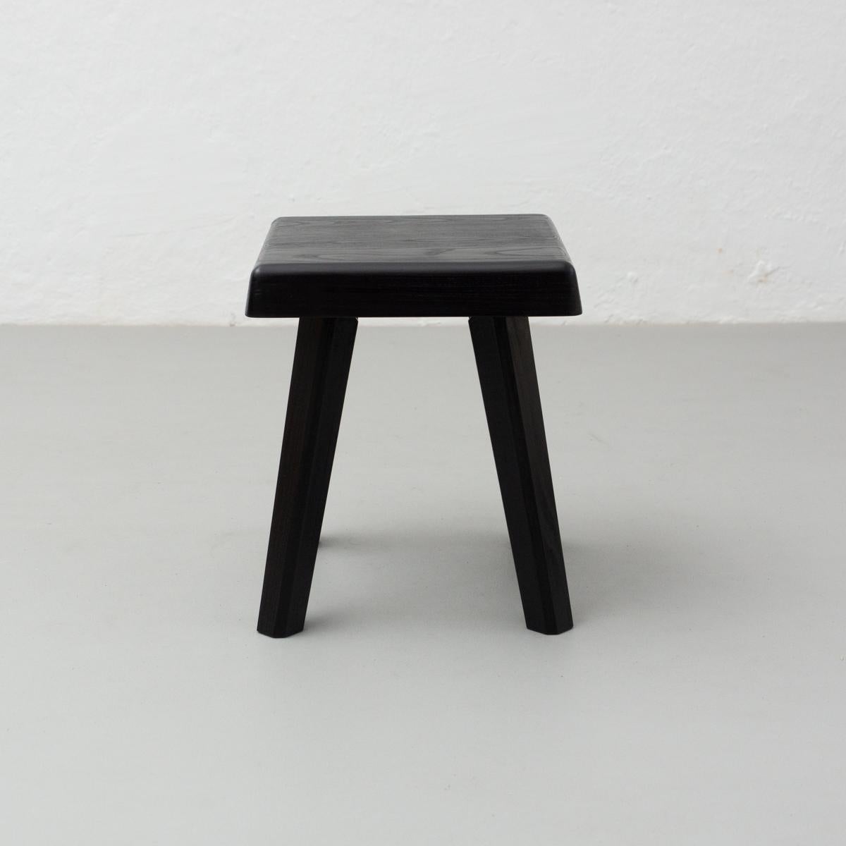 Stool designed by Pierre Chapo in 1960s.
Manufactured by Chapo Creation, 2019, France.

In original condition, with minor wear consistent with age and use, preserving a beautiful patina.

Materials:
Oakwood

Dimensions:
D 28.4 cm x W 28.4