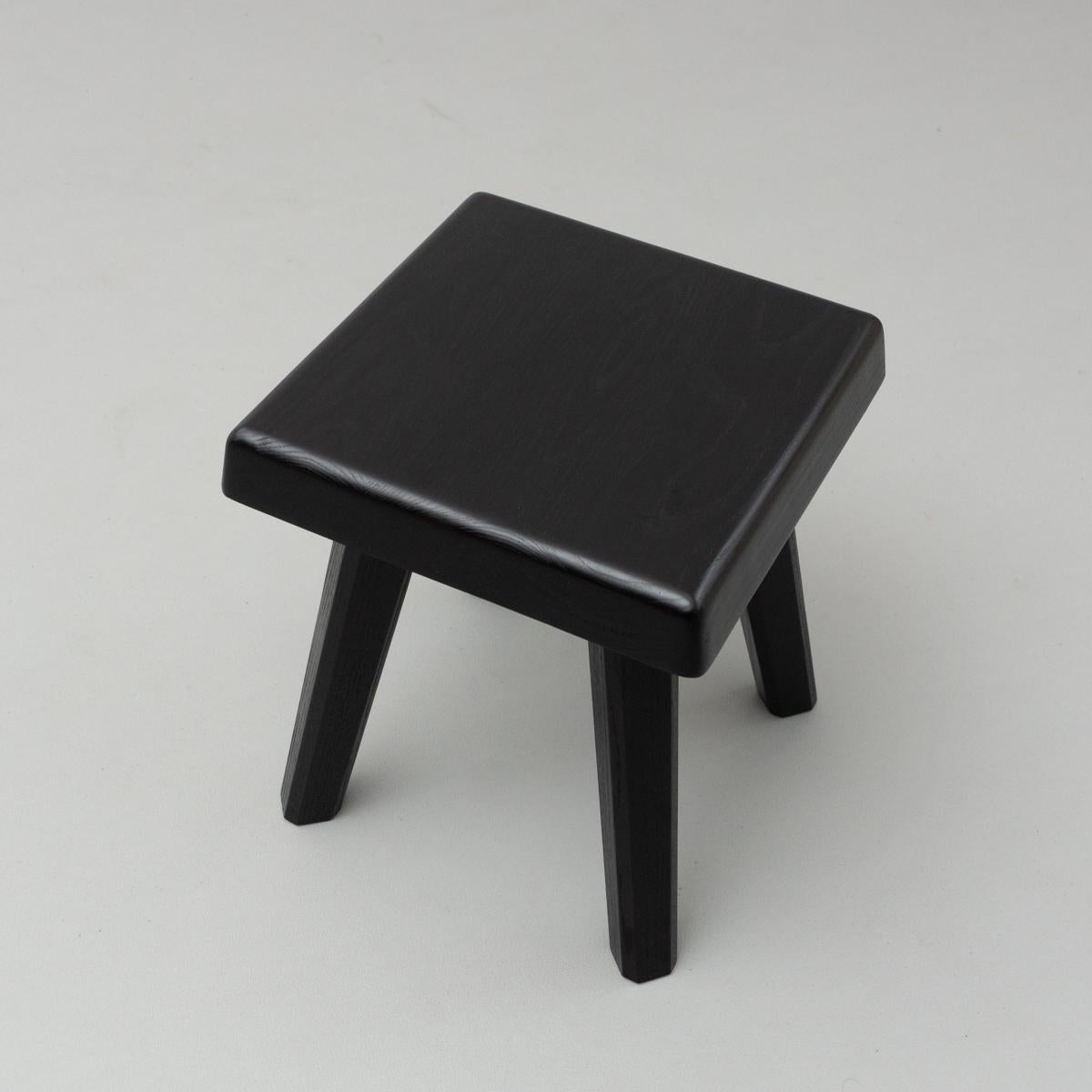 Mid-Century Modern Pierre Chapo Special Black Wood Edition Stool