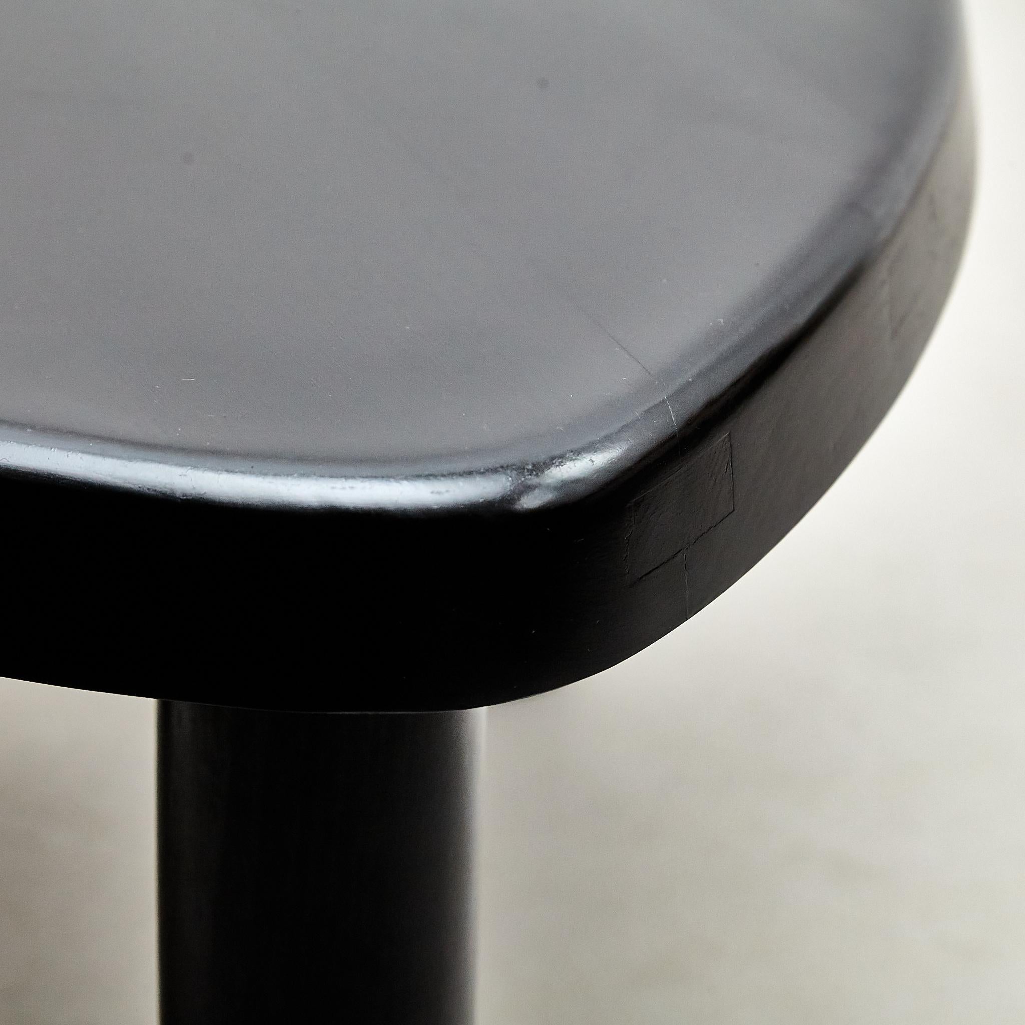 Mid-Century Modern Pierre Chapo Special Black Wood Edition T23 Side Table For Sale