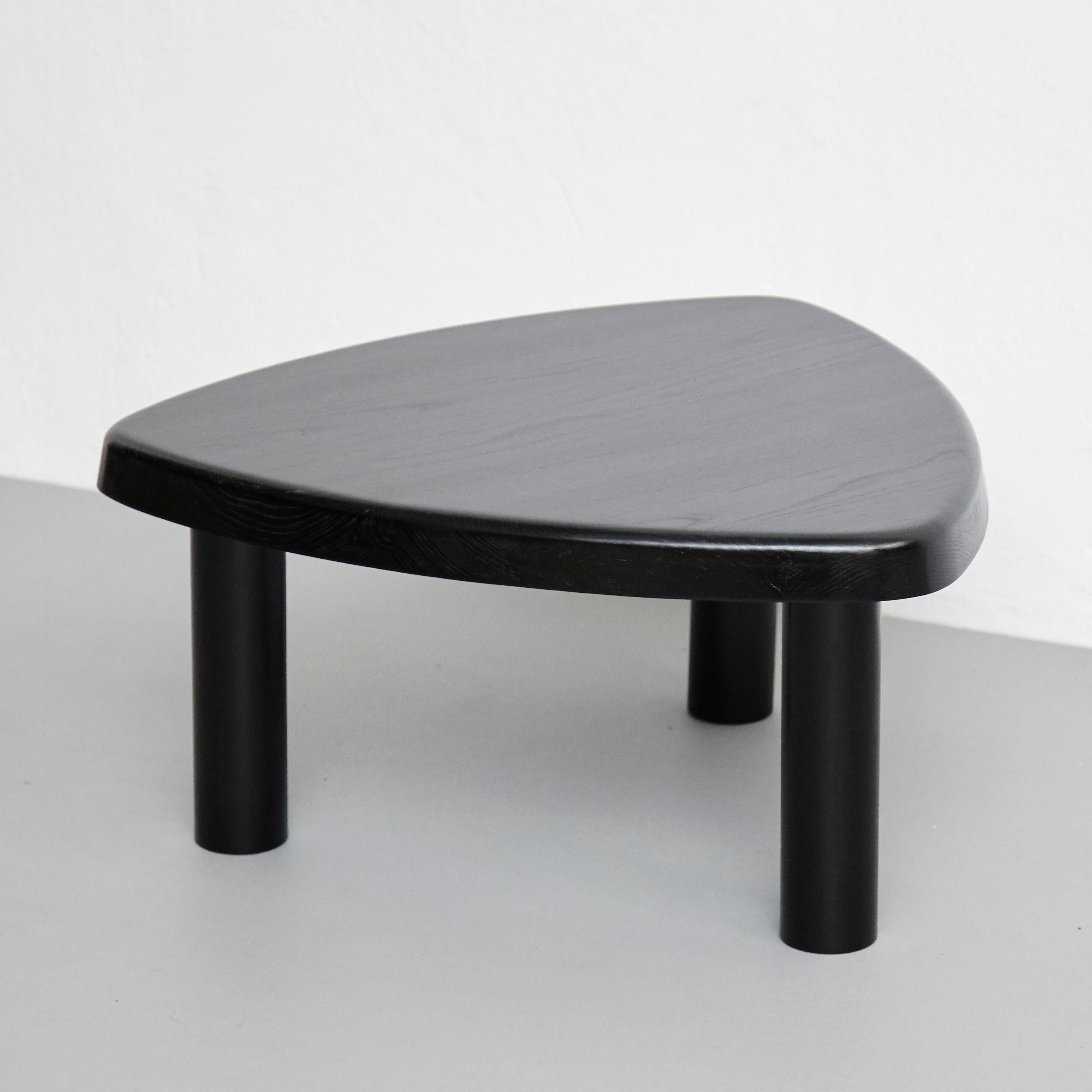 Pierre Chapo Special Black Wood Edition T23 Side Table In Good Condition In Barcelona, Barcelona