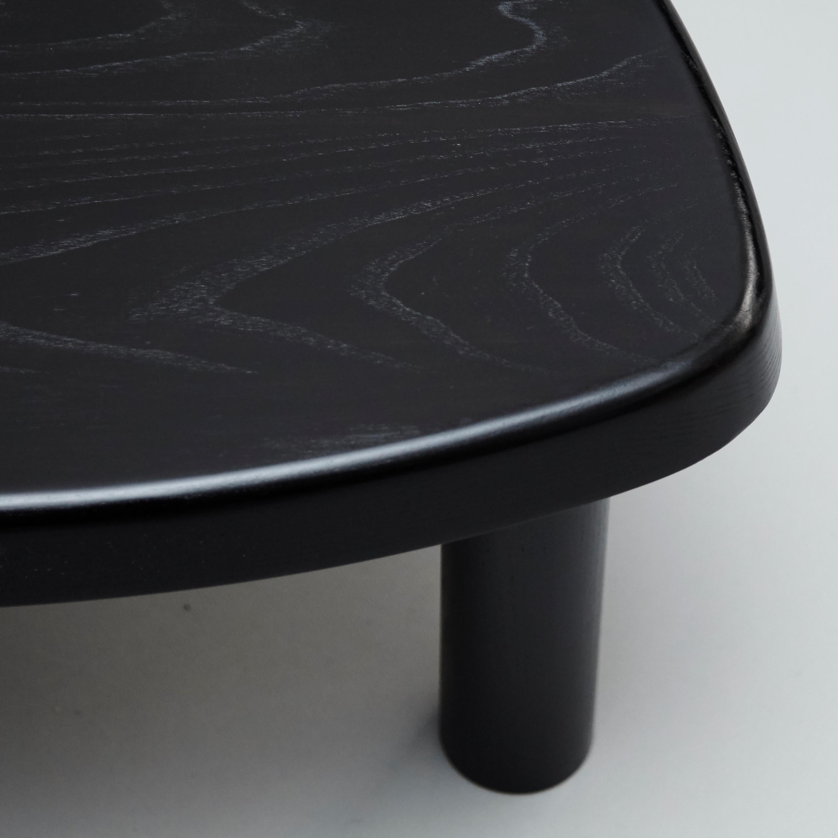 Pierre Chapo Special Black Wood Edition T23 Side Table In Good Condition In Barcelona, Barcelona