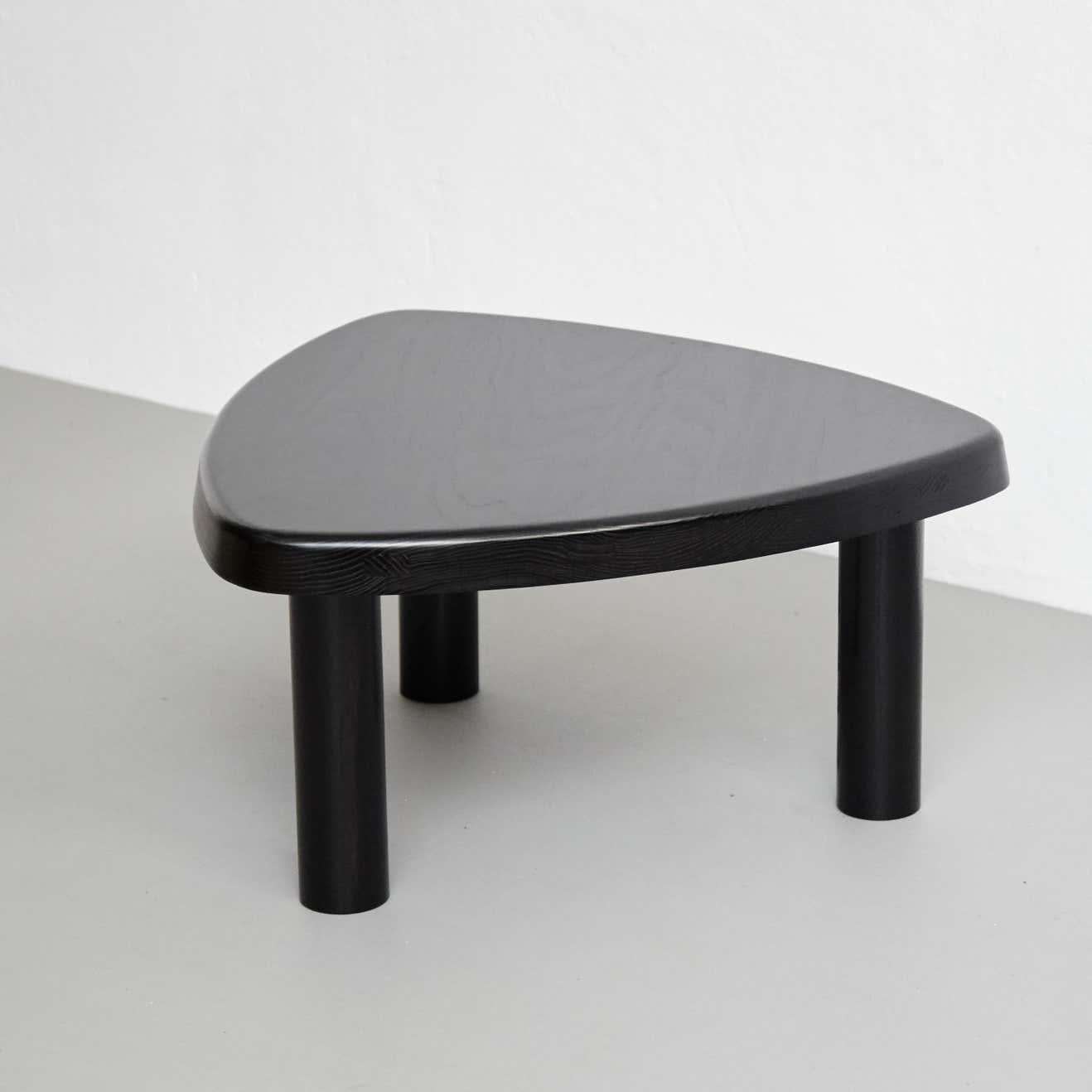 Pierre Chapo Special Black Wood Edition T23 Side Table In Good Condition In Barcelona, Barcelona