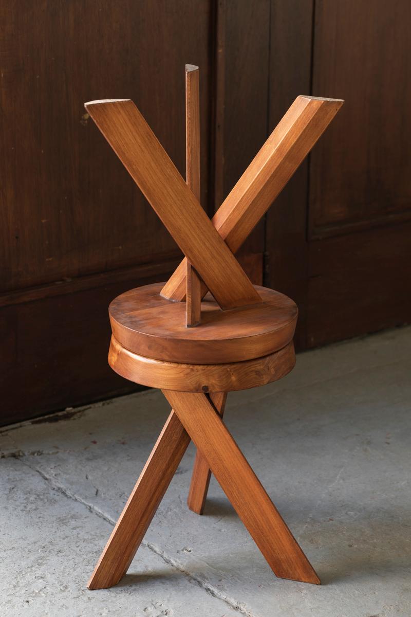 Pierre Chapo Stool Model S31 by Pierre Chapo in Elm Wood, France, 1974 14