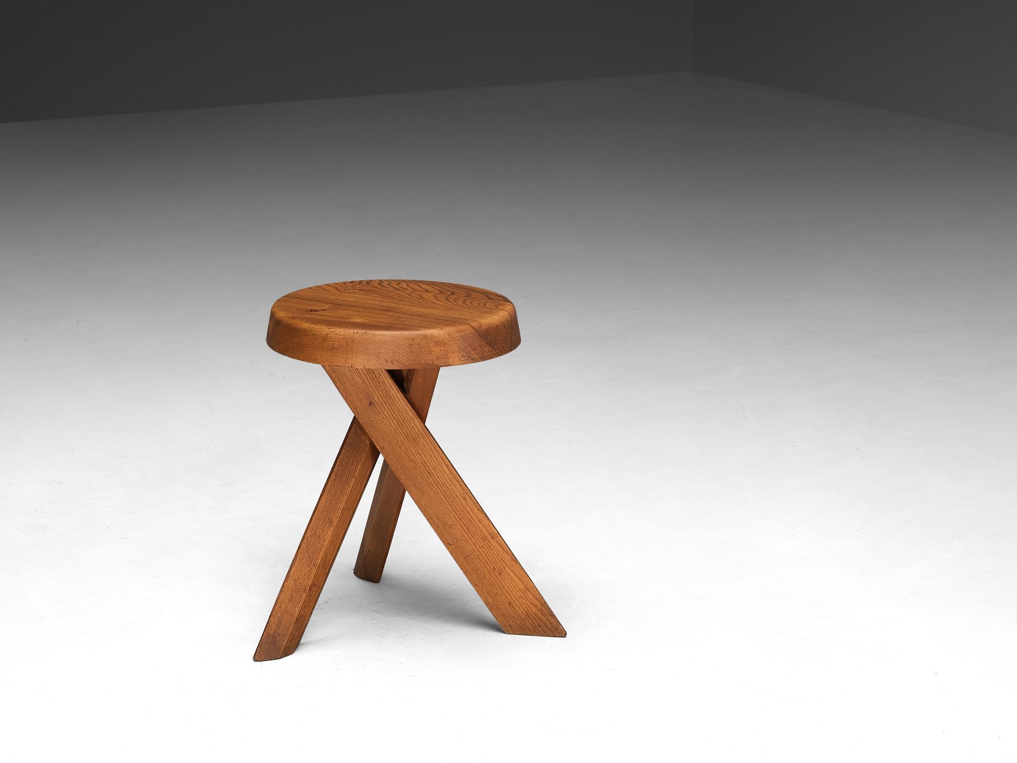 Pierre Chapo, stool, model 'S31A', solid elm, France, circa 1974

This S31A stool is one of the early editions designed by Pierre Chapo, known for his hallmark use of solid elmwood and a commitment to pure and clean design and construction