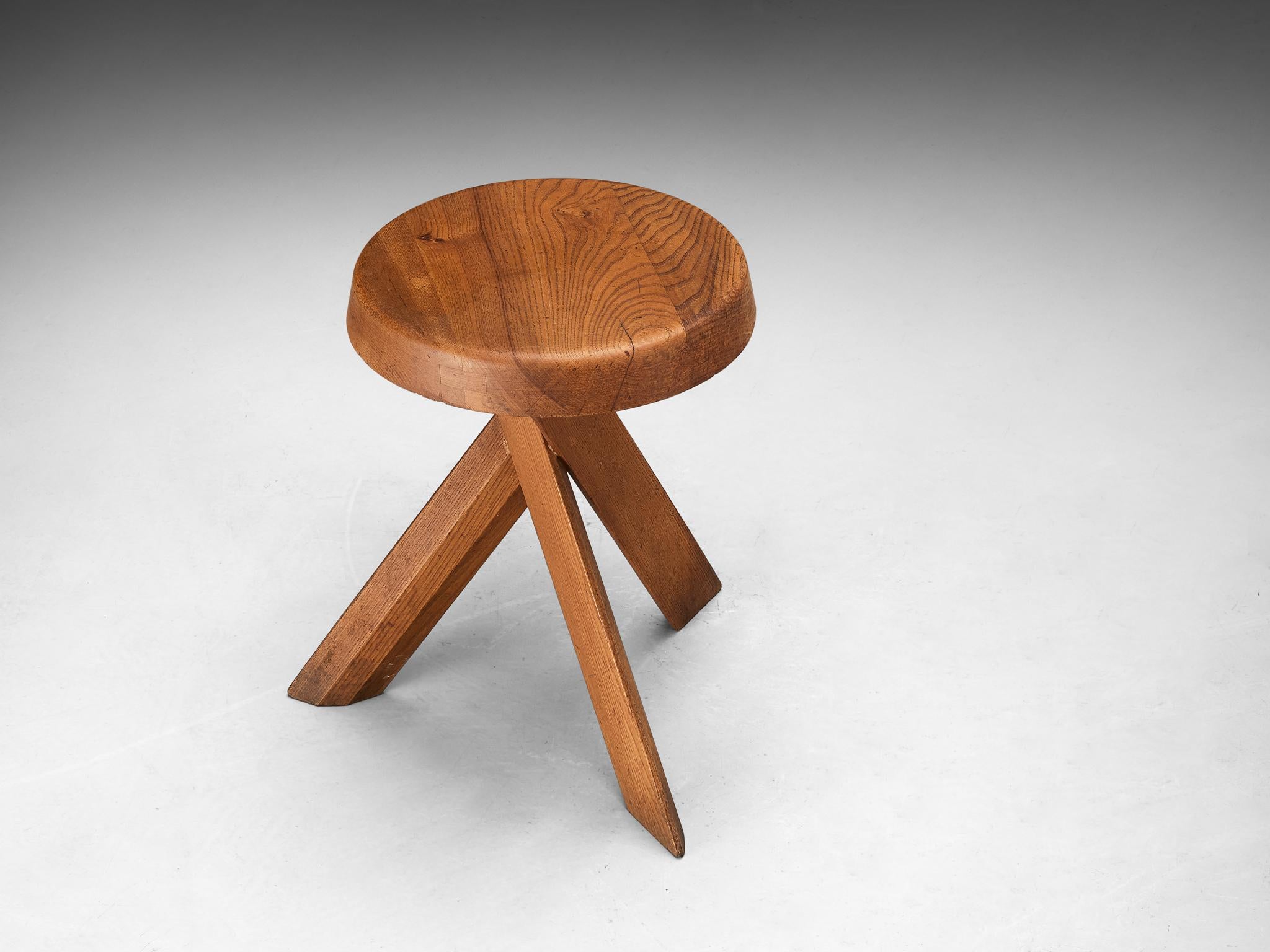 Pierre Chapo Stool 'S13A' in Solid Elm  For Sale 2