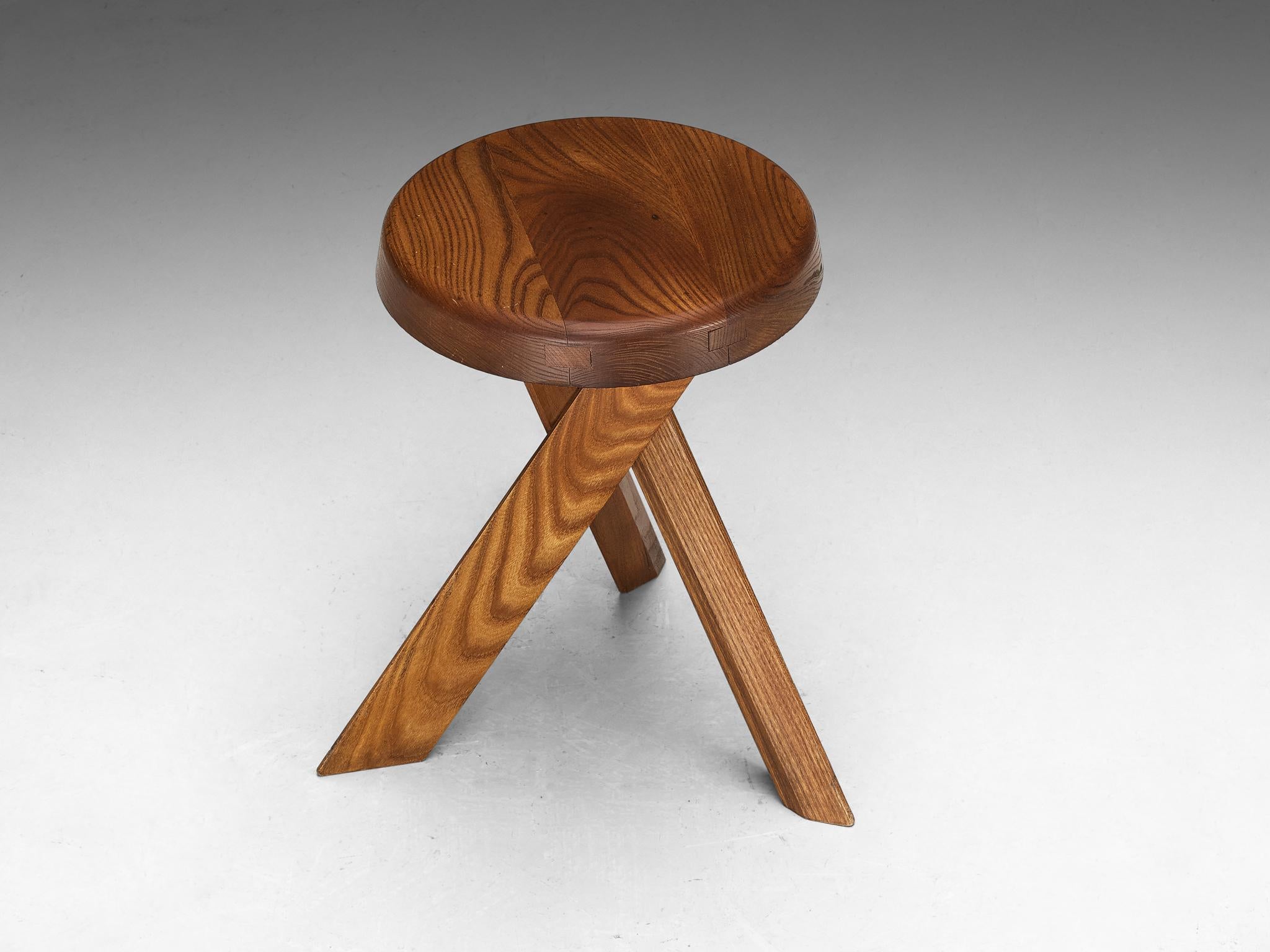 Pierre Chapo Stool 'S13A' in Solid Elm 2
