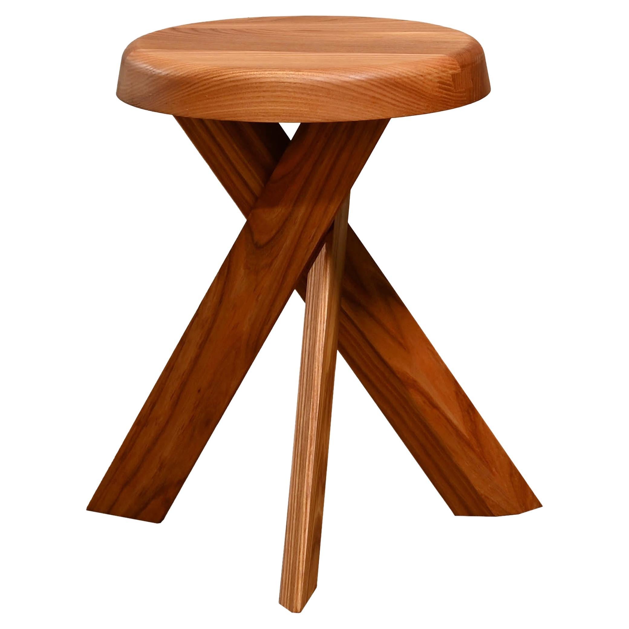 Pierre Chapo Stool S31 'Model A' in solid Elmwood, France For Sale