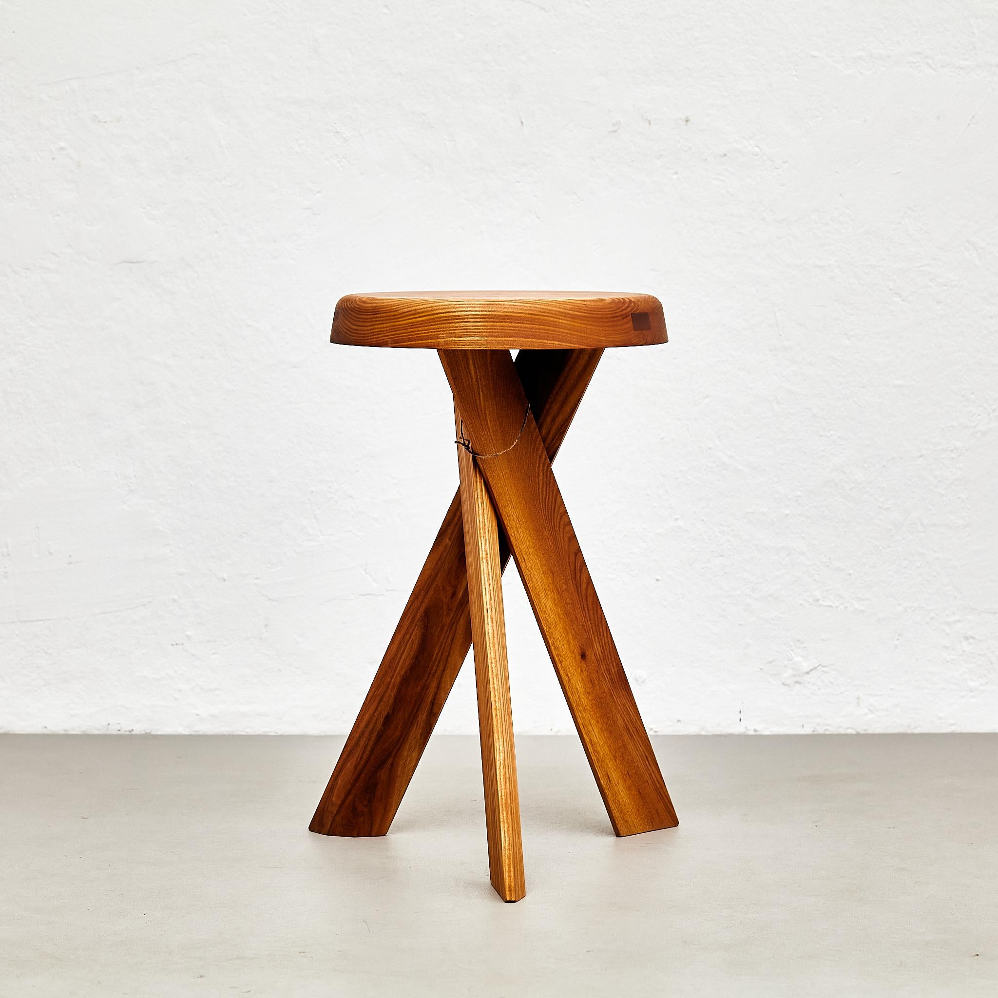 Pierre Chapo Stool S31A Solid Elmwood For Sale 2
