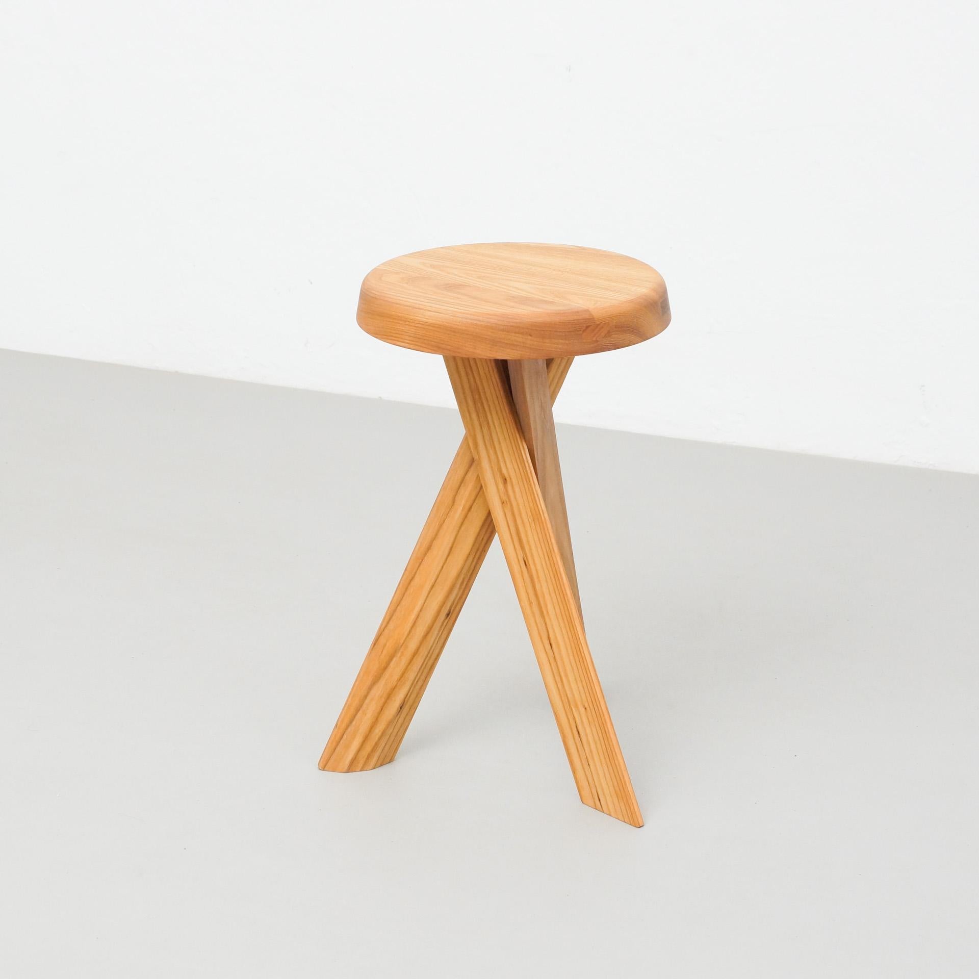 French Pierre Chapo Stool S31A Solid Elmwood