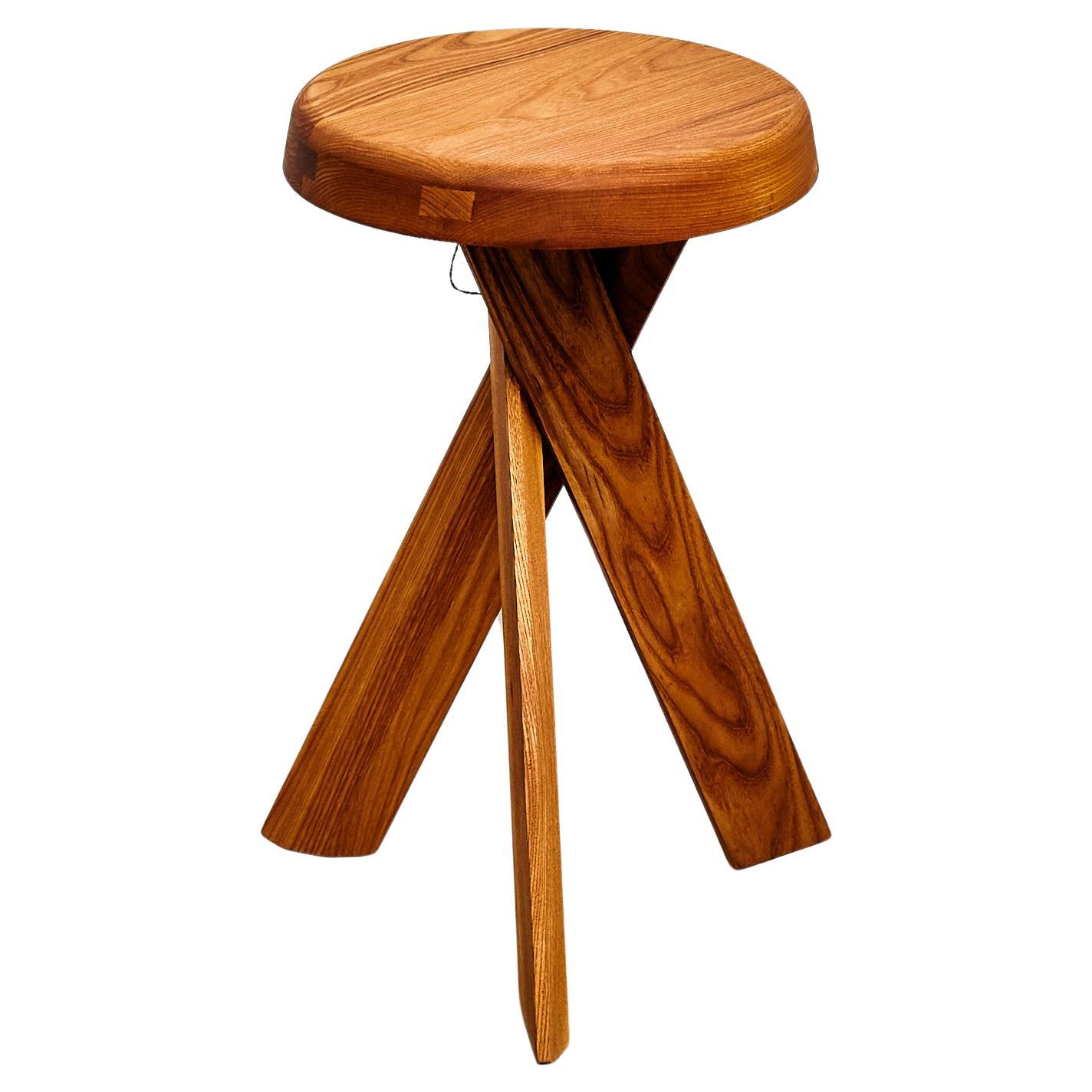 Pierre Chapo Stool S31A Solid Elmwood For Sale