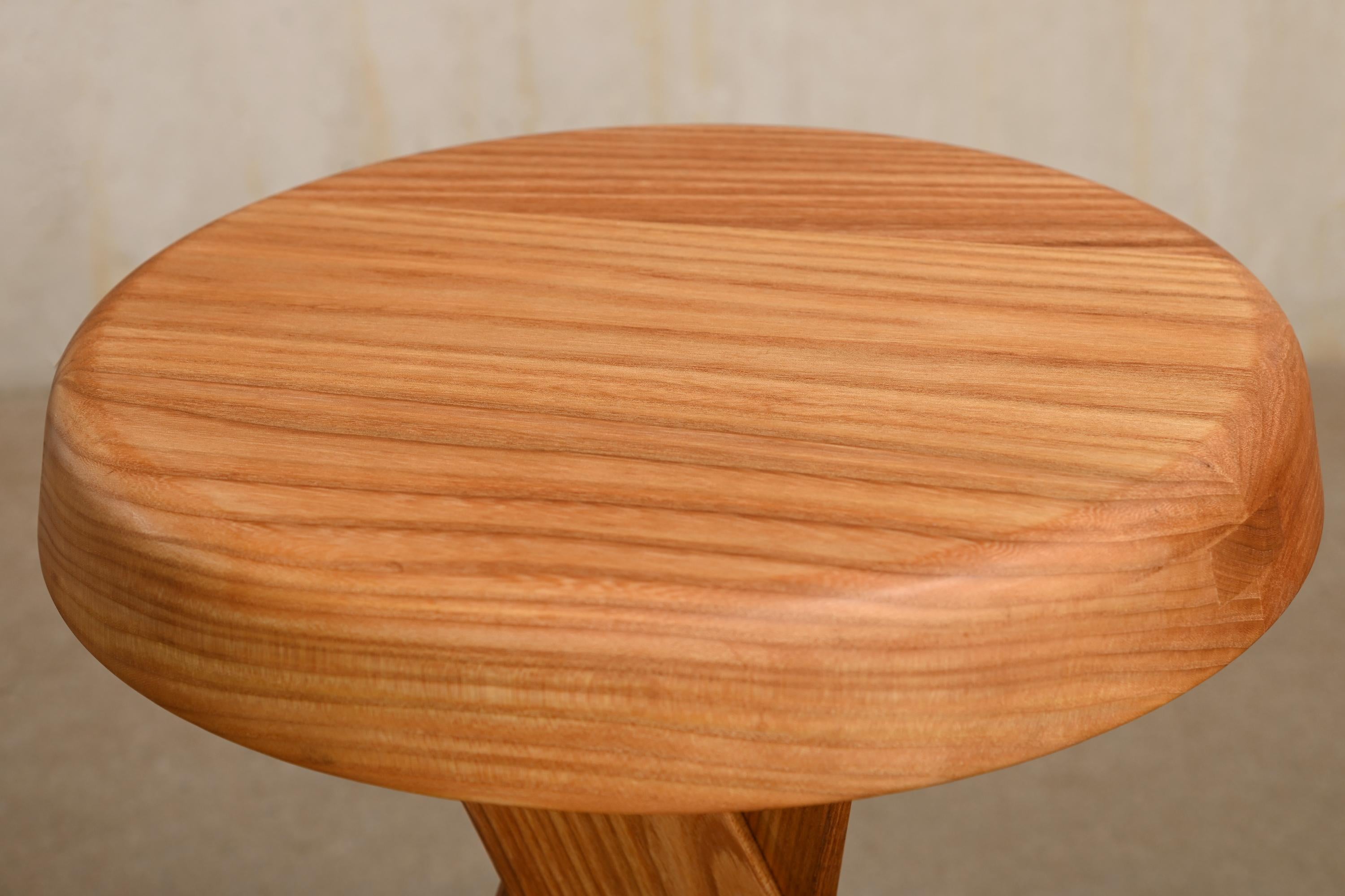 Pierre Chapo Stool S31b in Solid Elm by Chapo Creation, France 1