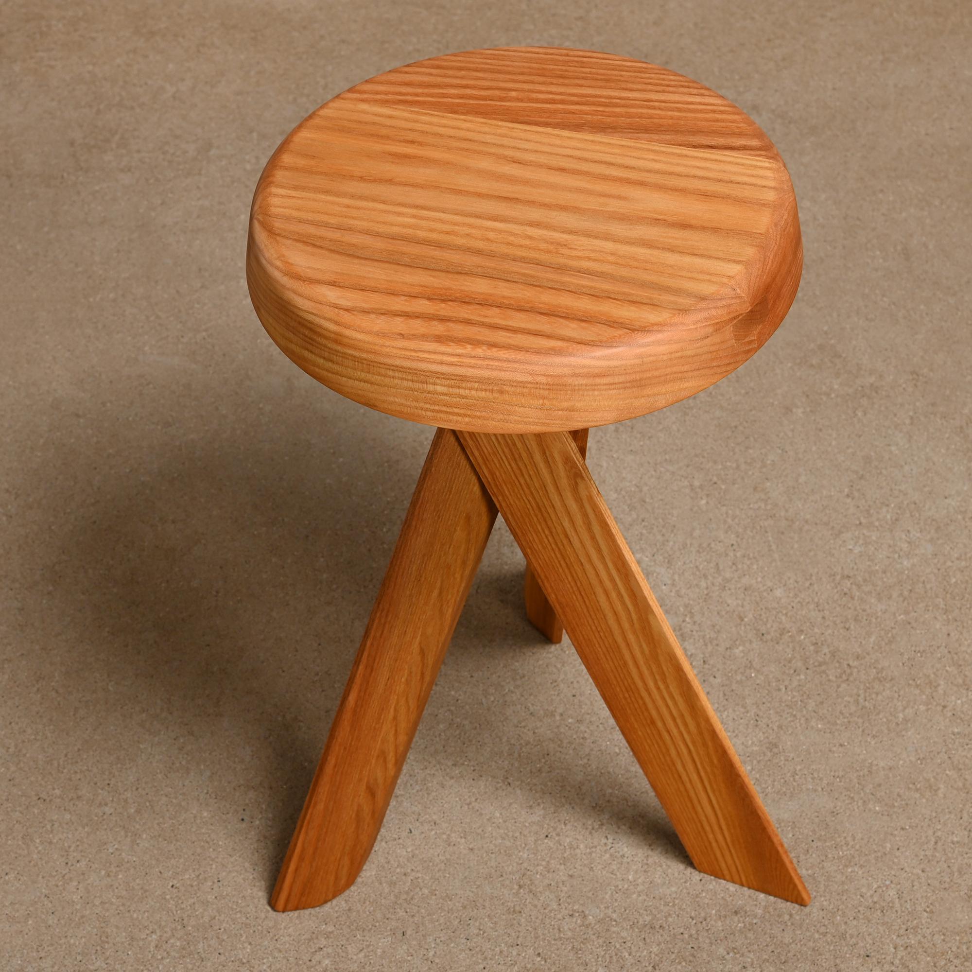 Pierre Chapo Stool S31b in Solid Elm by Chapo Creation, France 2