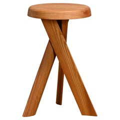 Pierre Chapo Stool S31b in Solid Elm by Chapo Creation, France