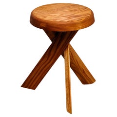 Tabouret S31B en bois d'orme massif Pierre Chapo