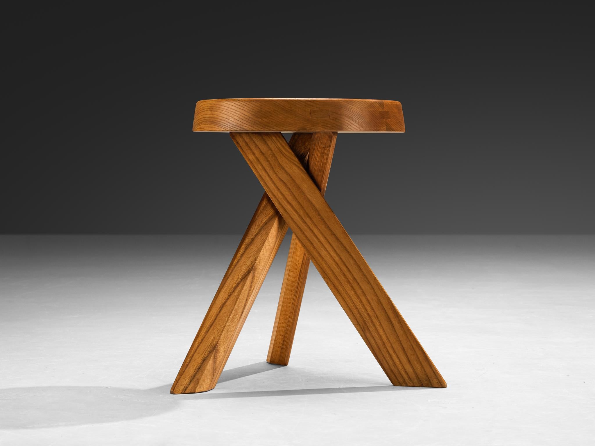 Pierre Chapo Stools 'S13A' in Solid Elm 1