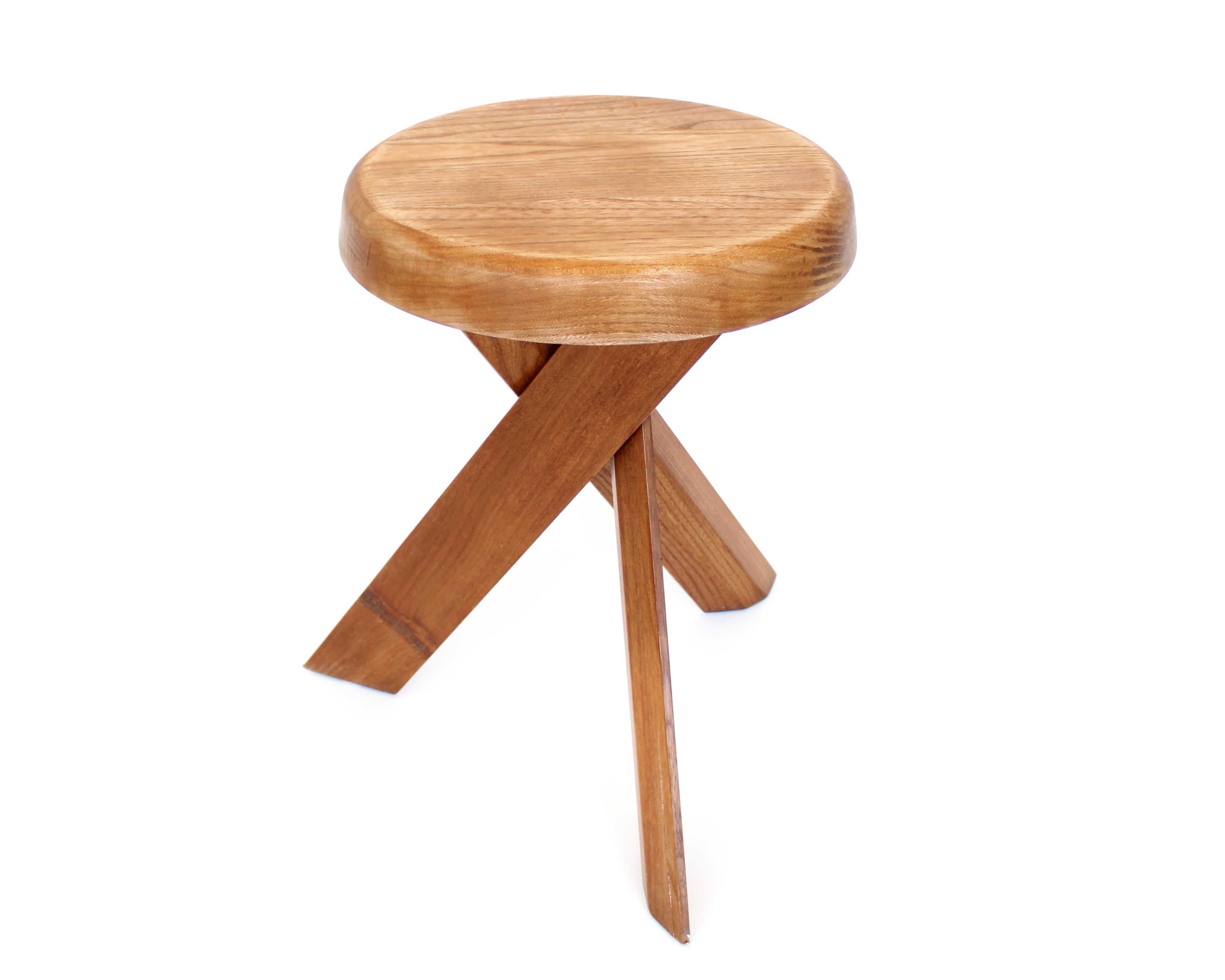 Pierre Chapo Stools Tabourets Pair S31 Elm France c1974 Vintage For Sale 5