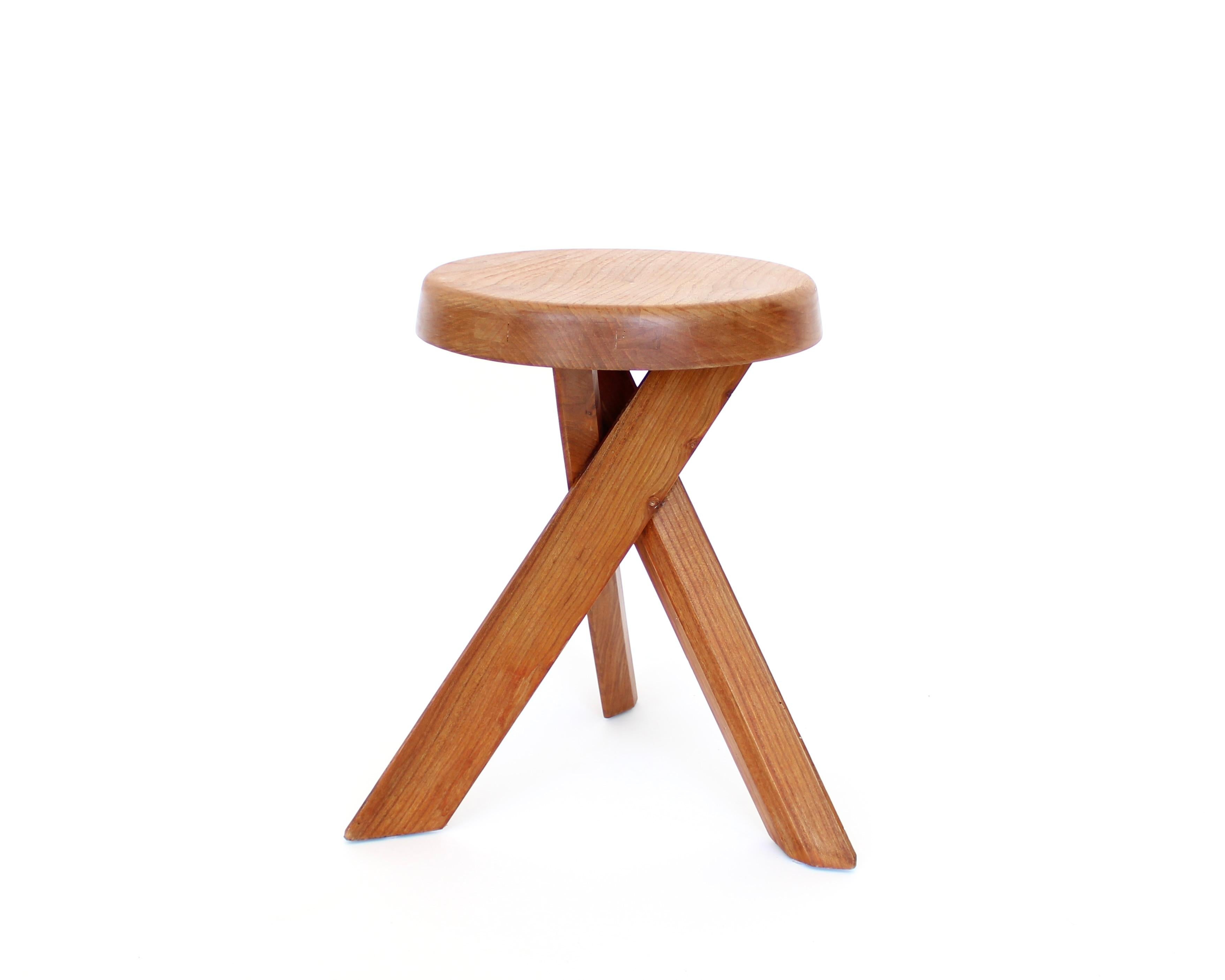 Pierre Chapo Stools Tabourets Pair S31 Elm France c1974 Vintage For Sale 9