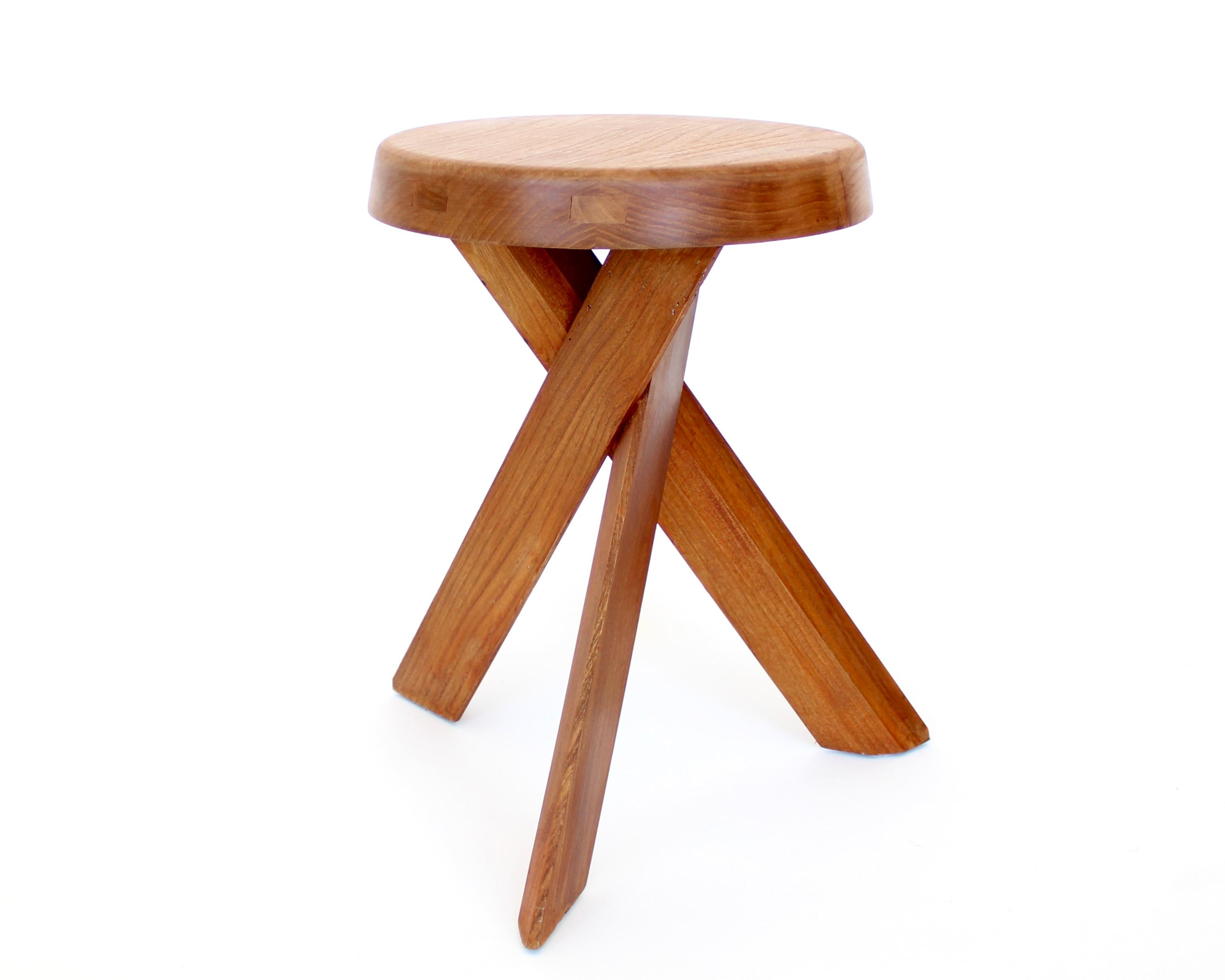 Pierre Chapo Stools Tabourets Pair S31 Elm France c1974 Vintage For Sale 11