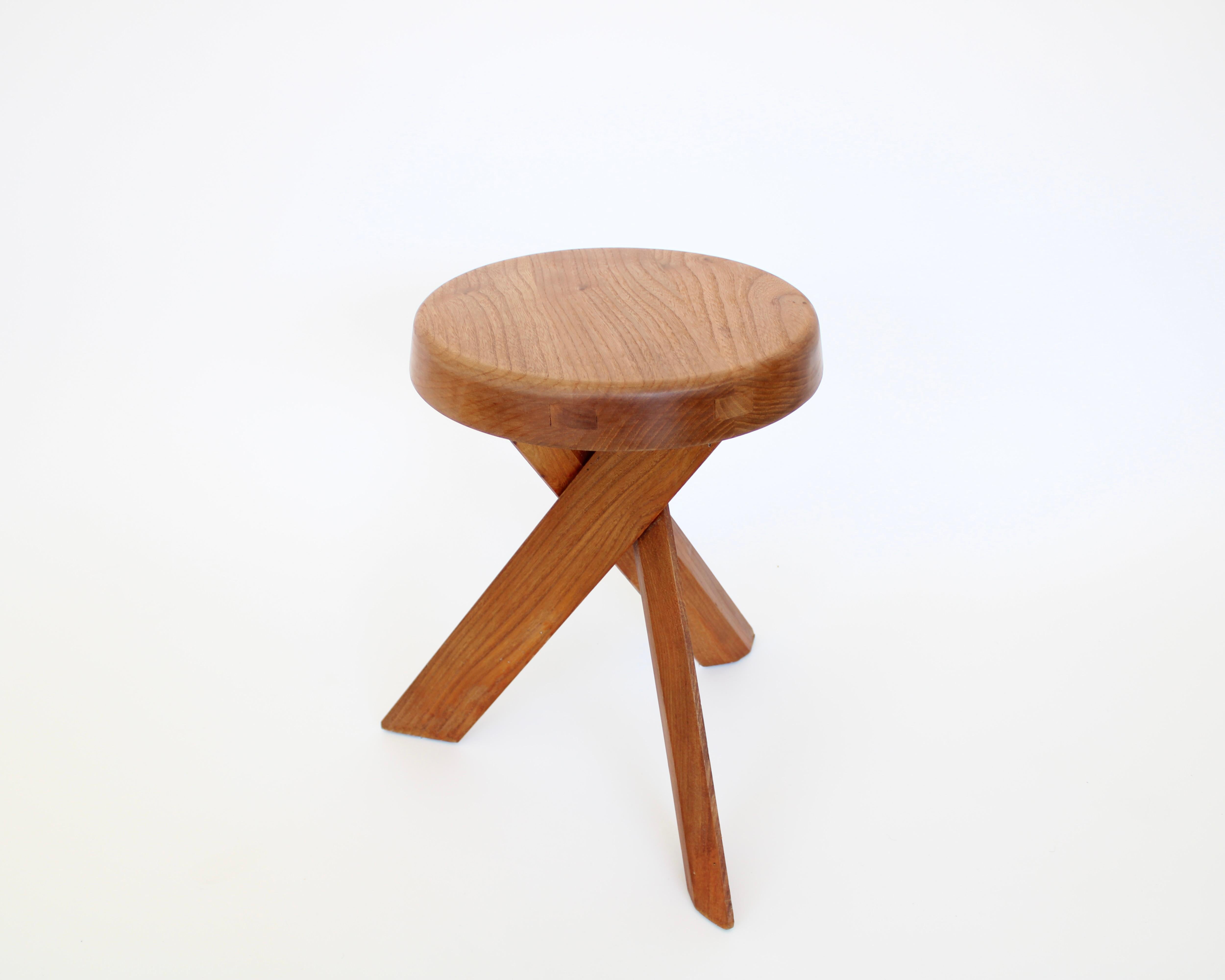 Pierre Chapo Stools Tabourets Pair S31 Elm France c1974 Vintage For Sale 13