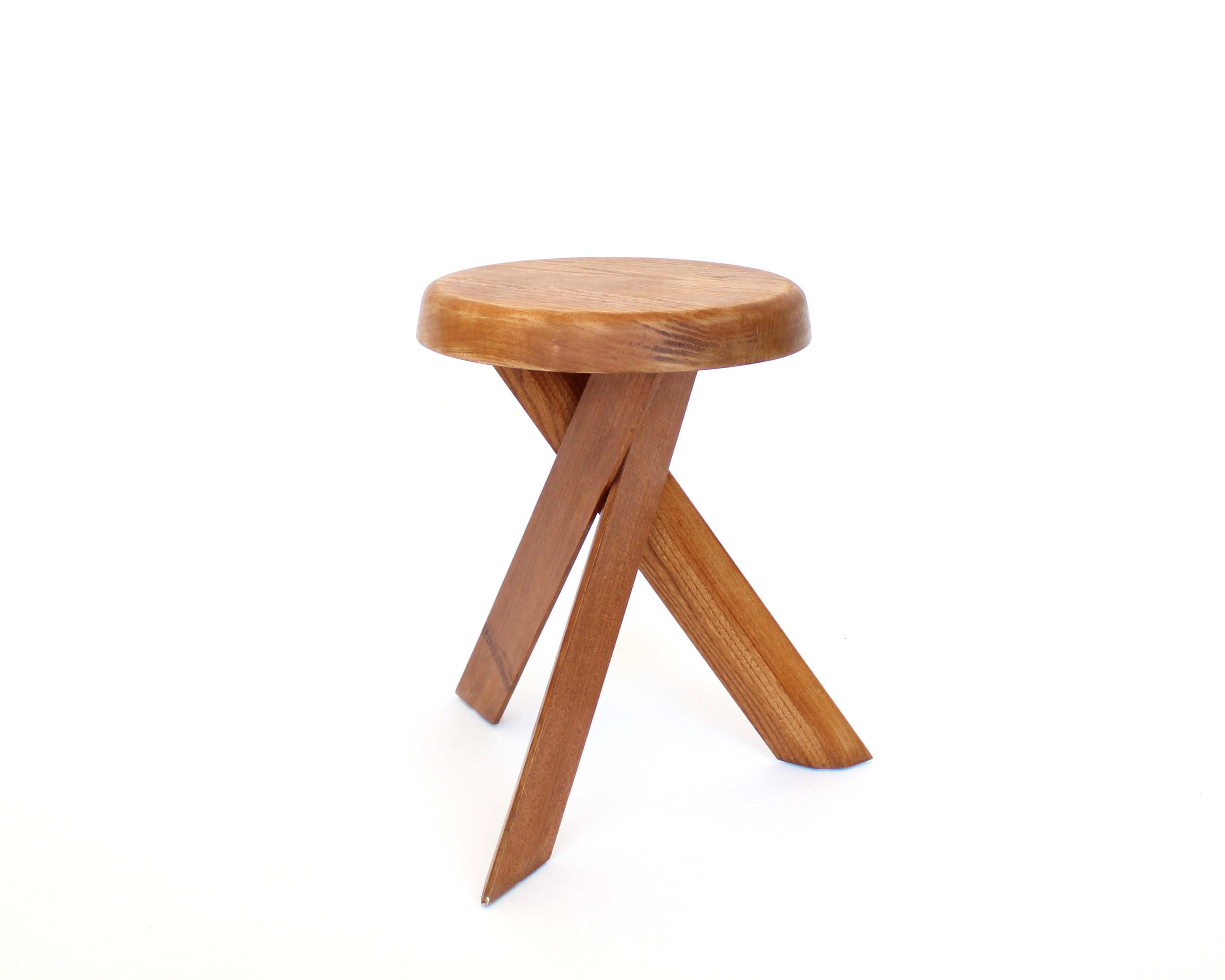 Pierre Chapo Stools Tabourets Pair S31 Elm France c1974 Vintage For Sale 3