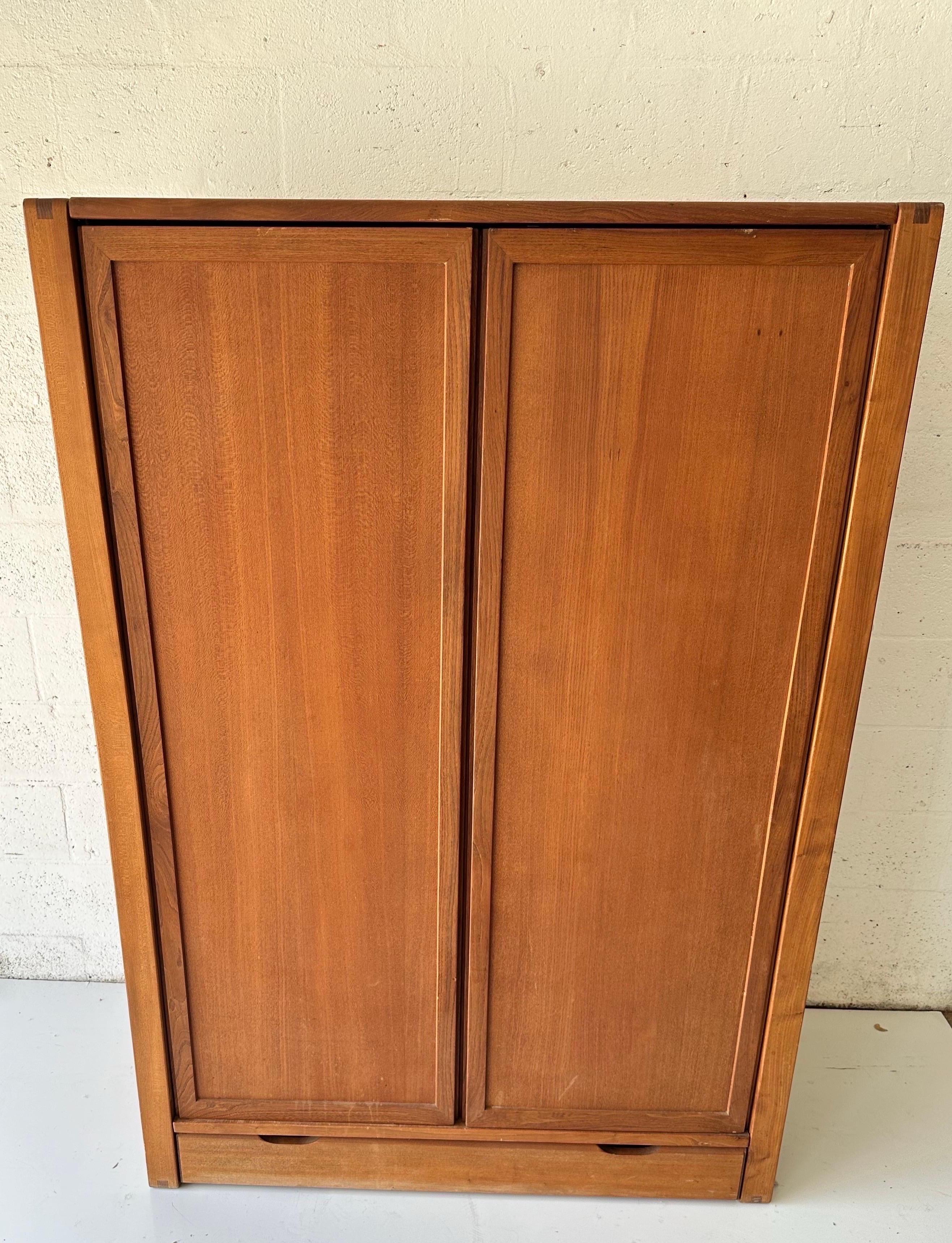 Mid-Century Modern Pierre Chapo Style 2 doors French Armoire. For Sale