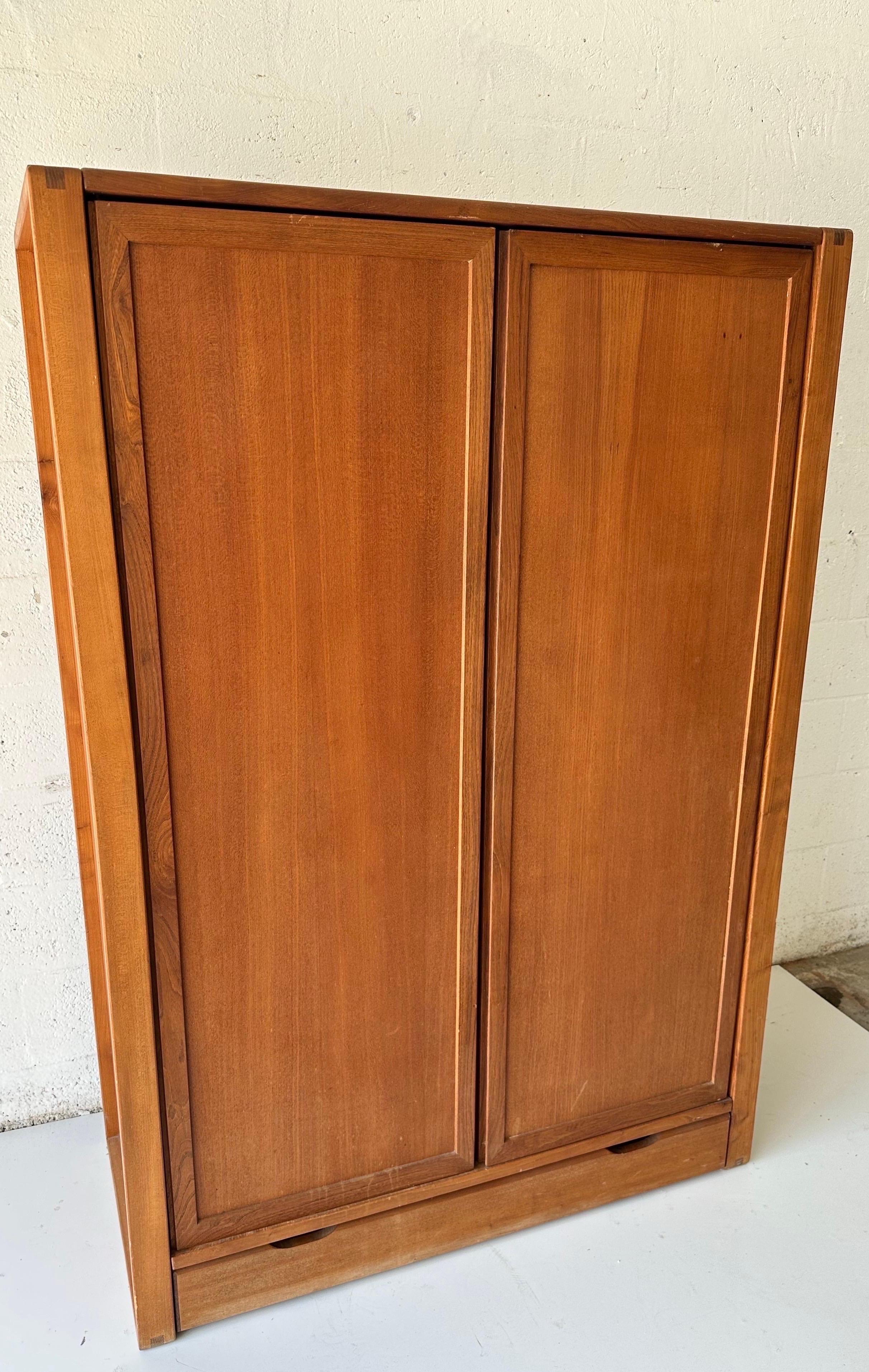 Pierre Chapo Style 2 doors French Armoire. In Good Condition For Sale In Miami, FL