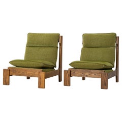 Pierre Chapo Style Armchair in Oak Brutalist France 1960s