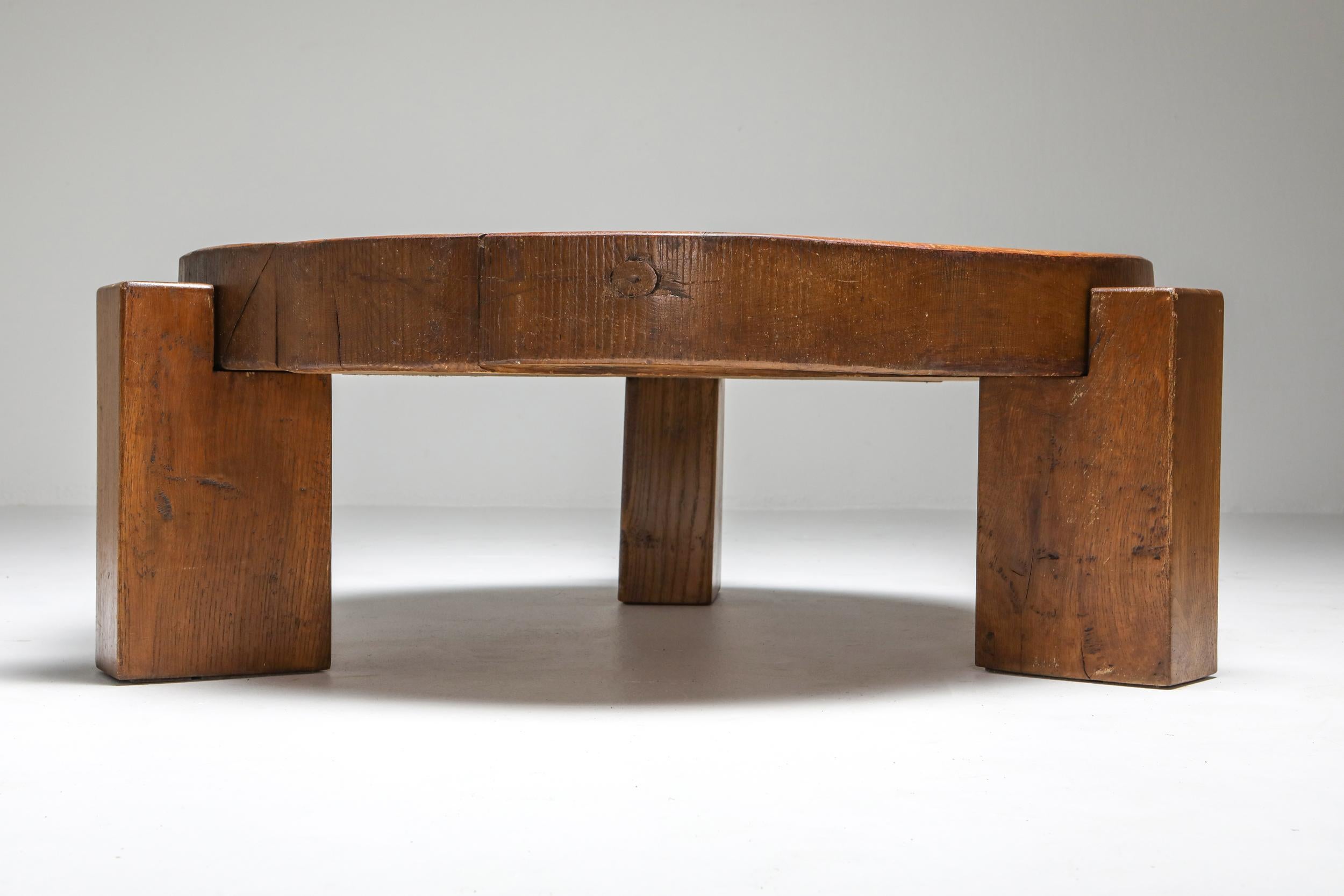 Elm Pierre Chapo Style Coffee Table in Solid Oak