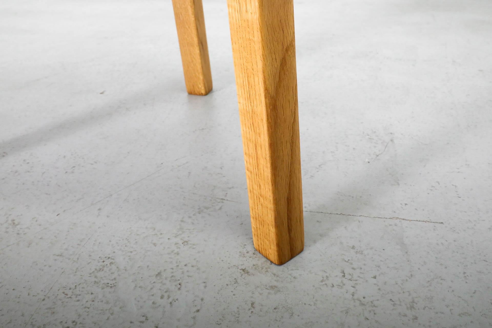 Pierre Chapo Style Curved Triangular Solid Oak Nesting Table Set 14