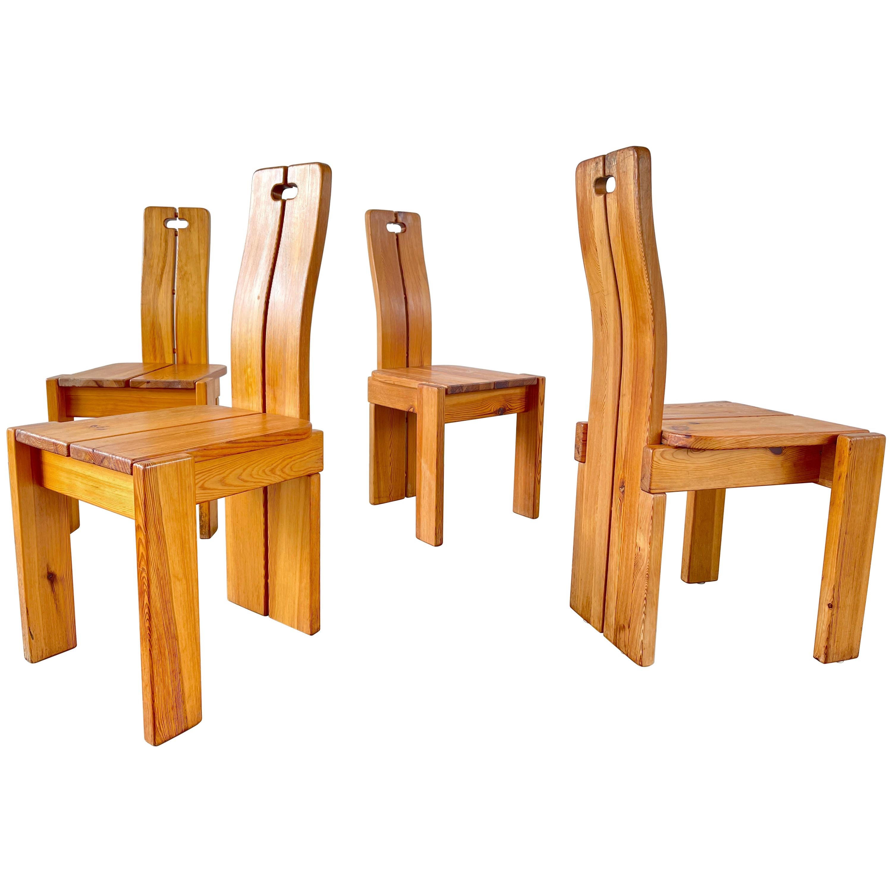 Pierre Chapo Style Dining Chairs, Set of 10