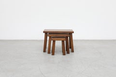 Pierre Chapo Style Oak Nesting Tables
