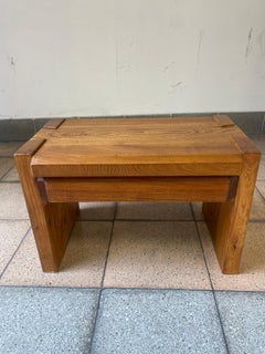 Pierre Chapo T-38 bedside table Solid elm wood