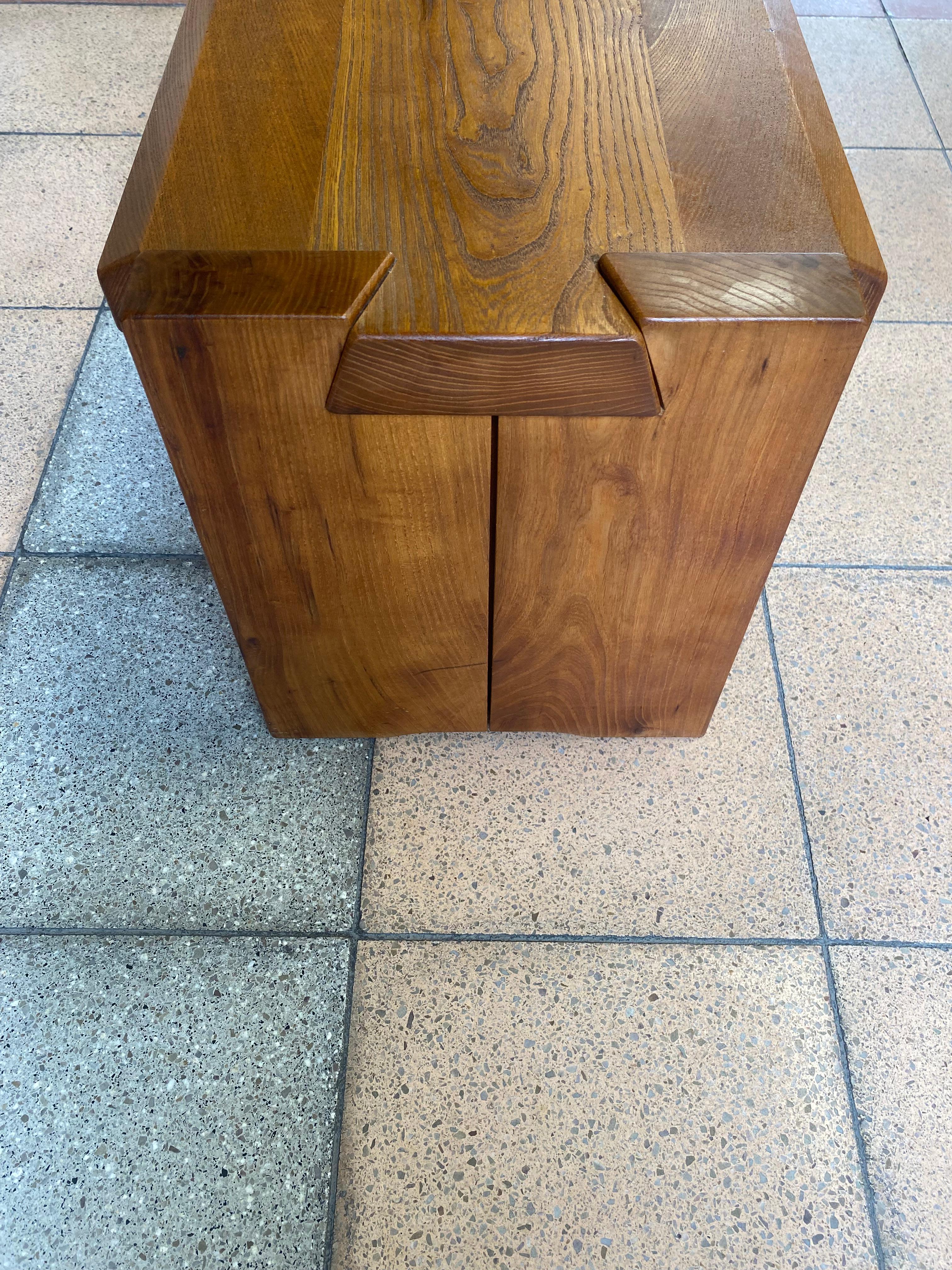 Pierre Chapo T-38 bedside table Solid elm wood For Sale 1