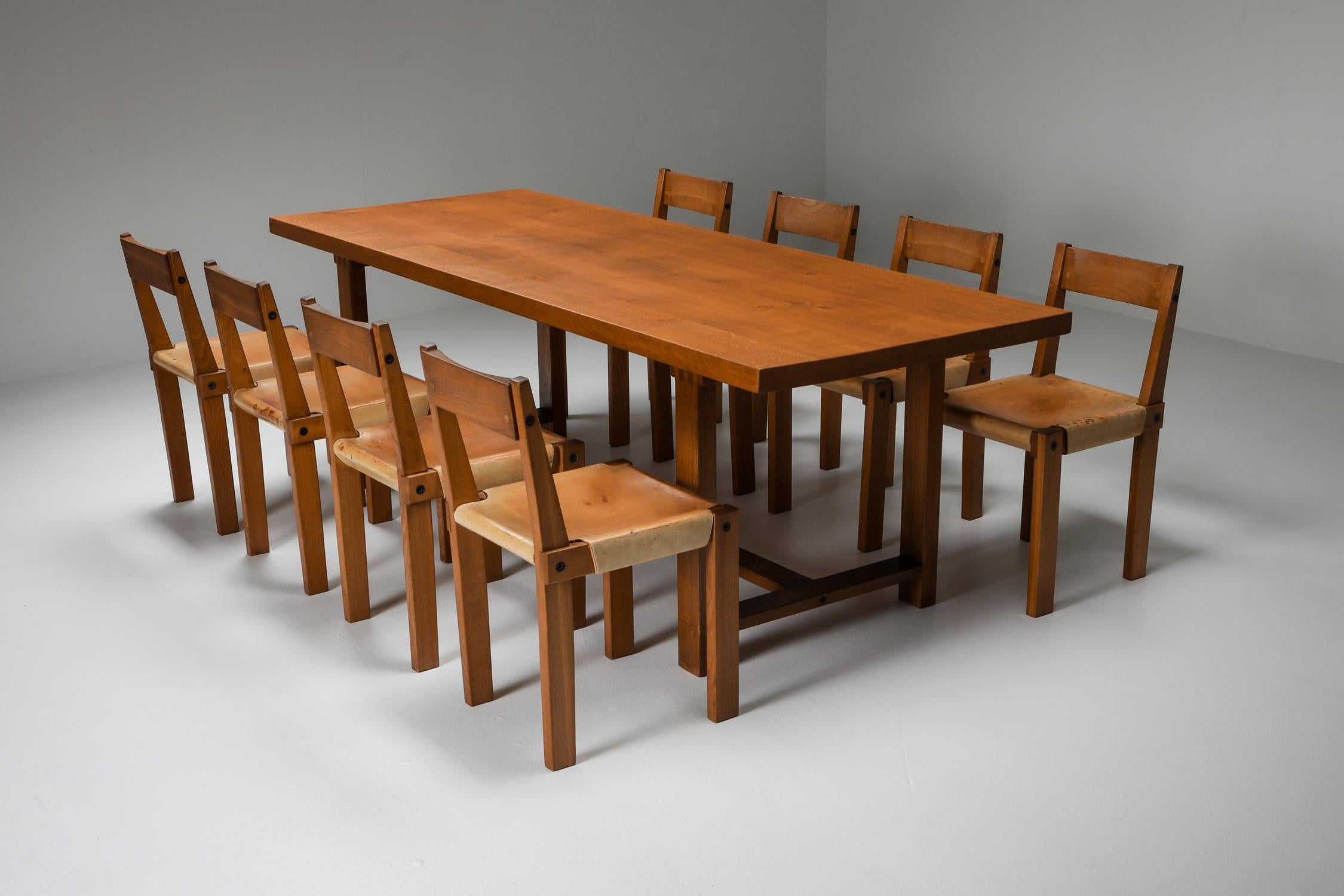 Pierre Chapo T01D Dining Table in Solid Elm 5
