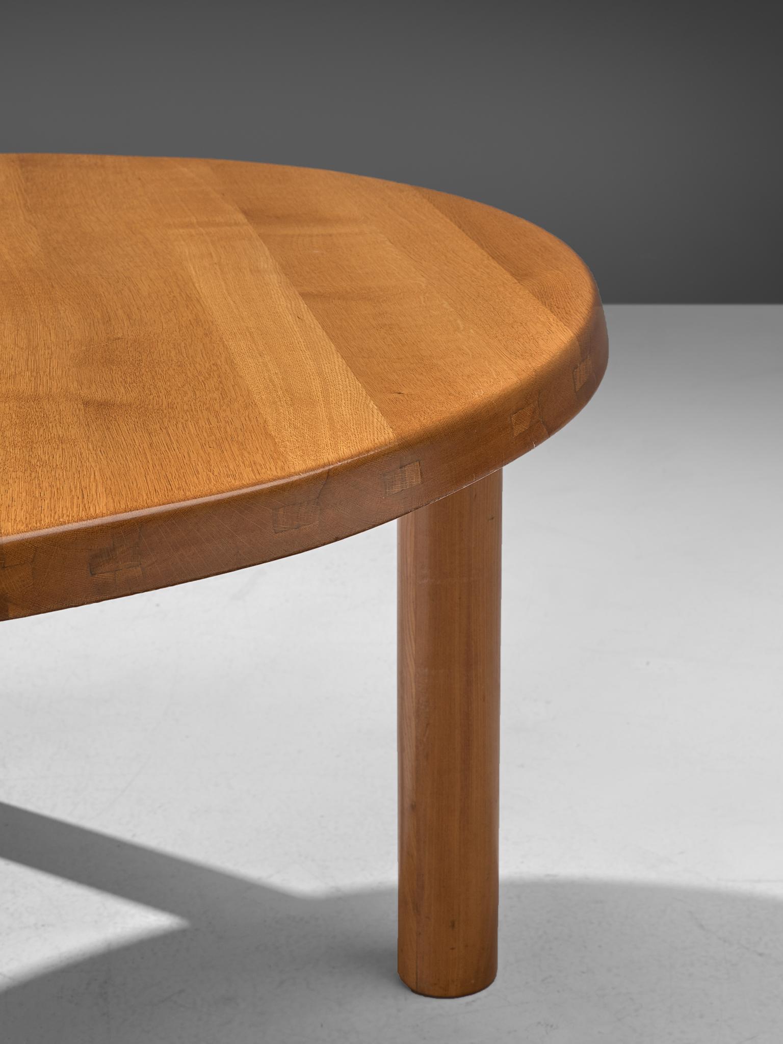 Late 20th Century Pierre Chapo T02 Round Dining Table In Oak