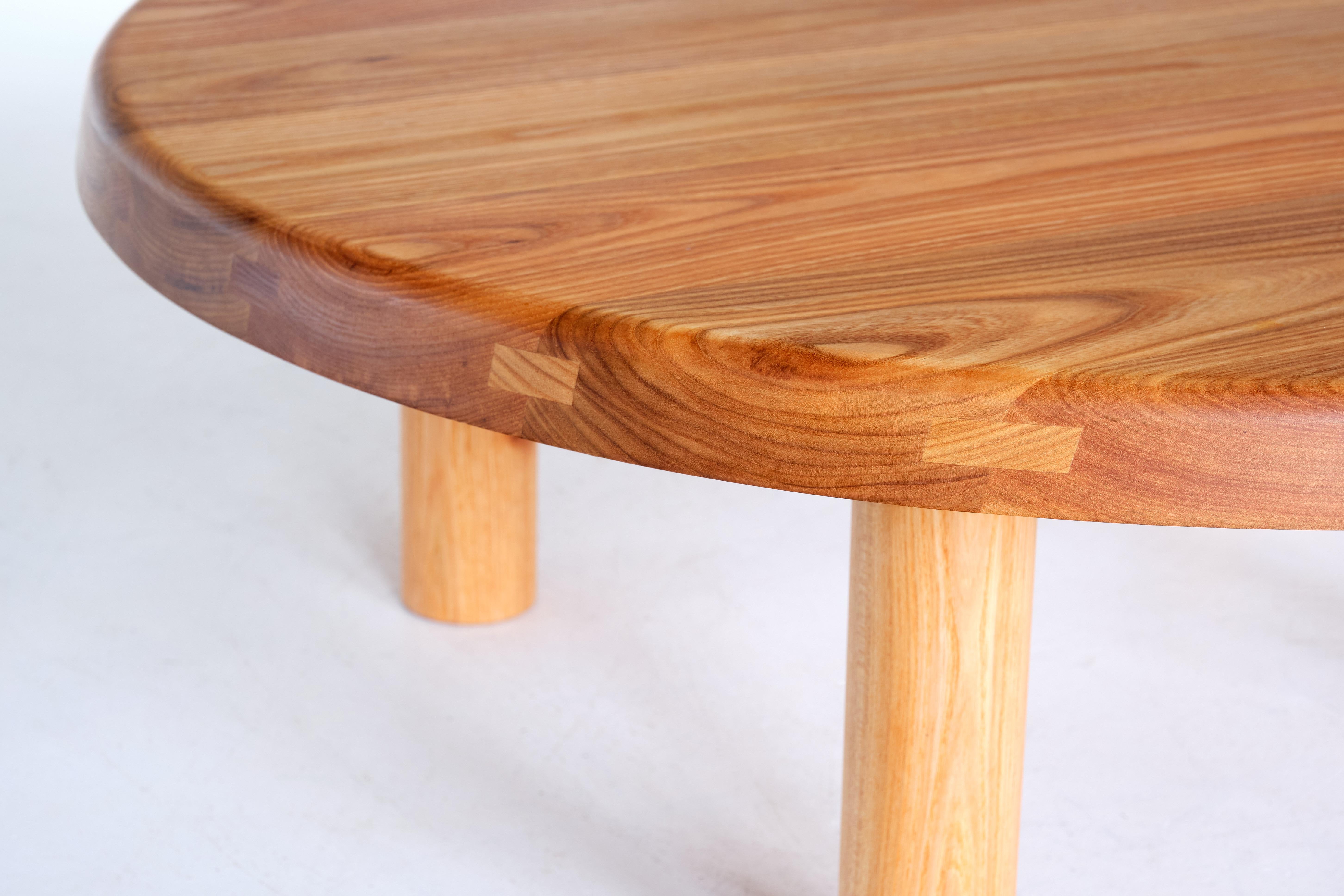 Pierre Chapo T02M Coffee Table in Solid Elm, Chapo Creation, France 3