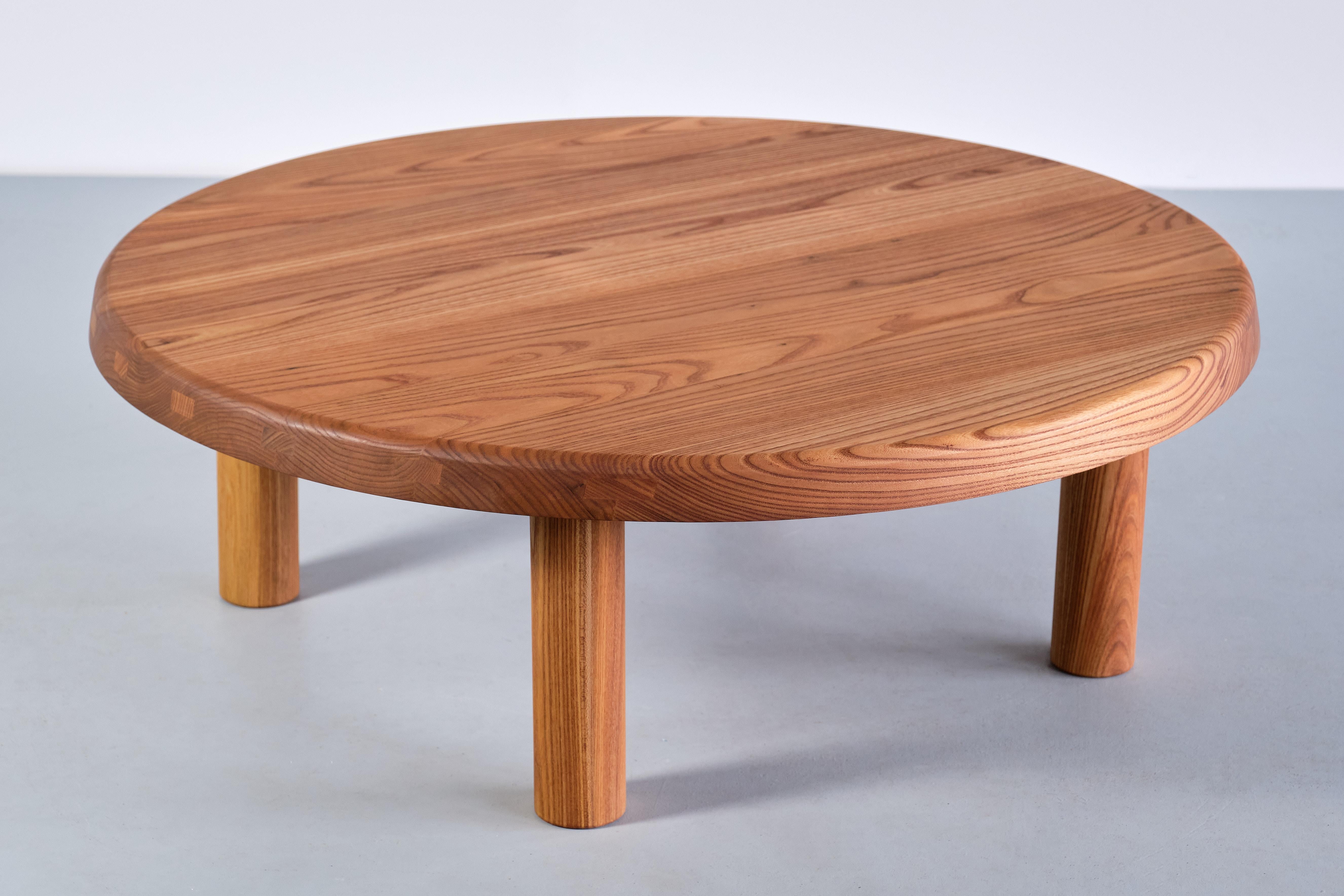 Pierre Chapo T02M Coffee Table in Solid Elm, Chapo Creation, France 4