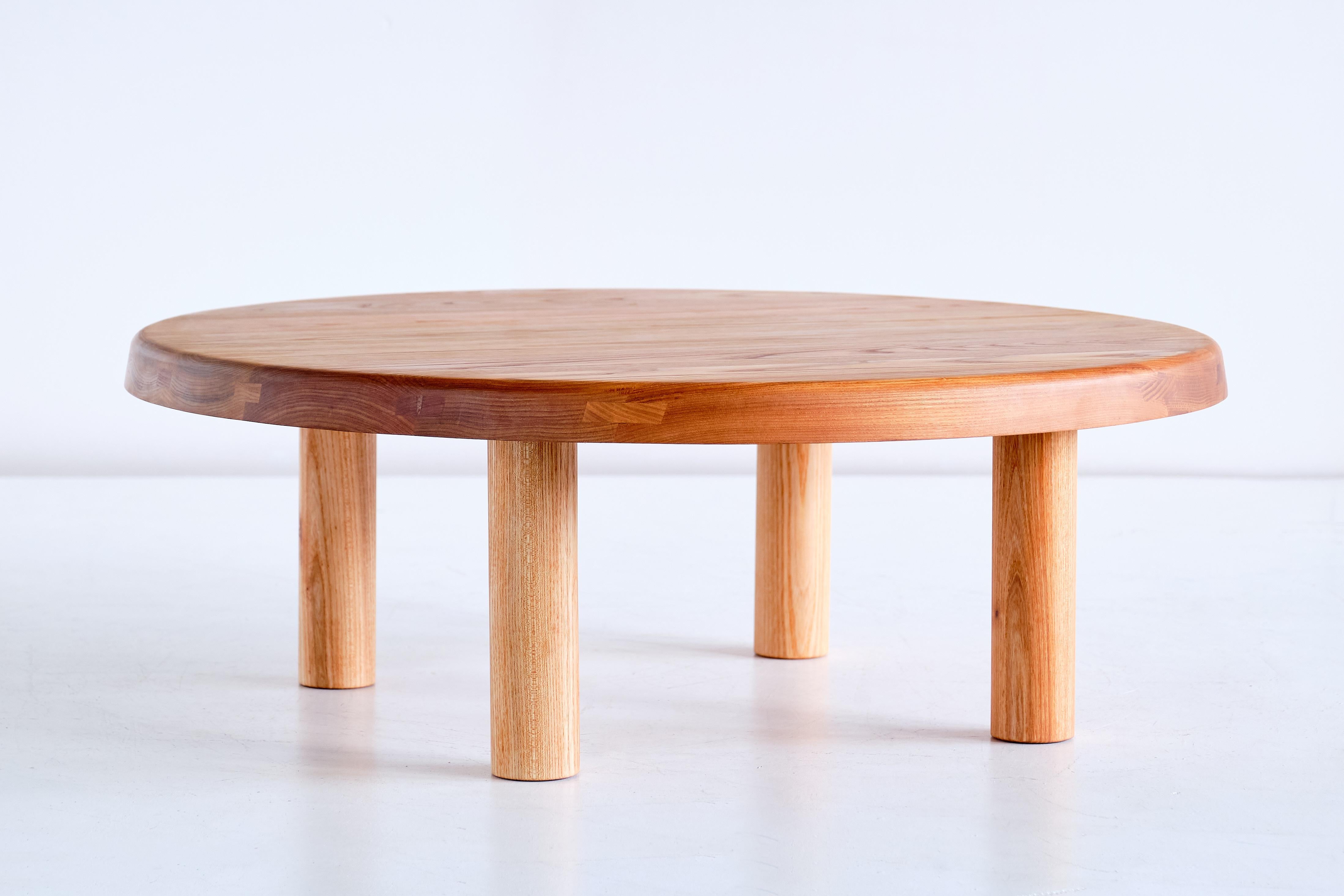 Mid-Century Modern Pierre Chapo T02M Coffee Table in Solid Elm, Chapo Creation, France