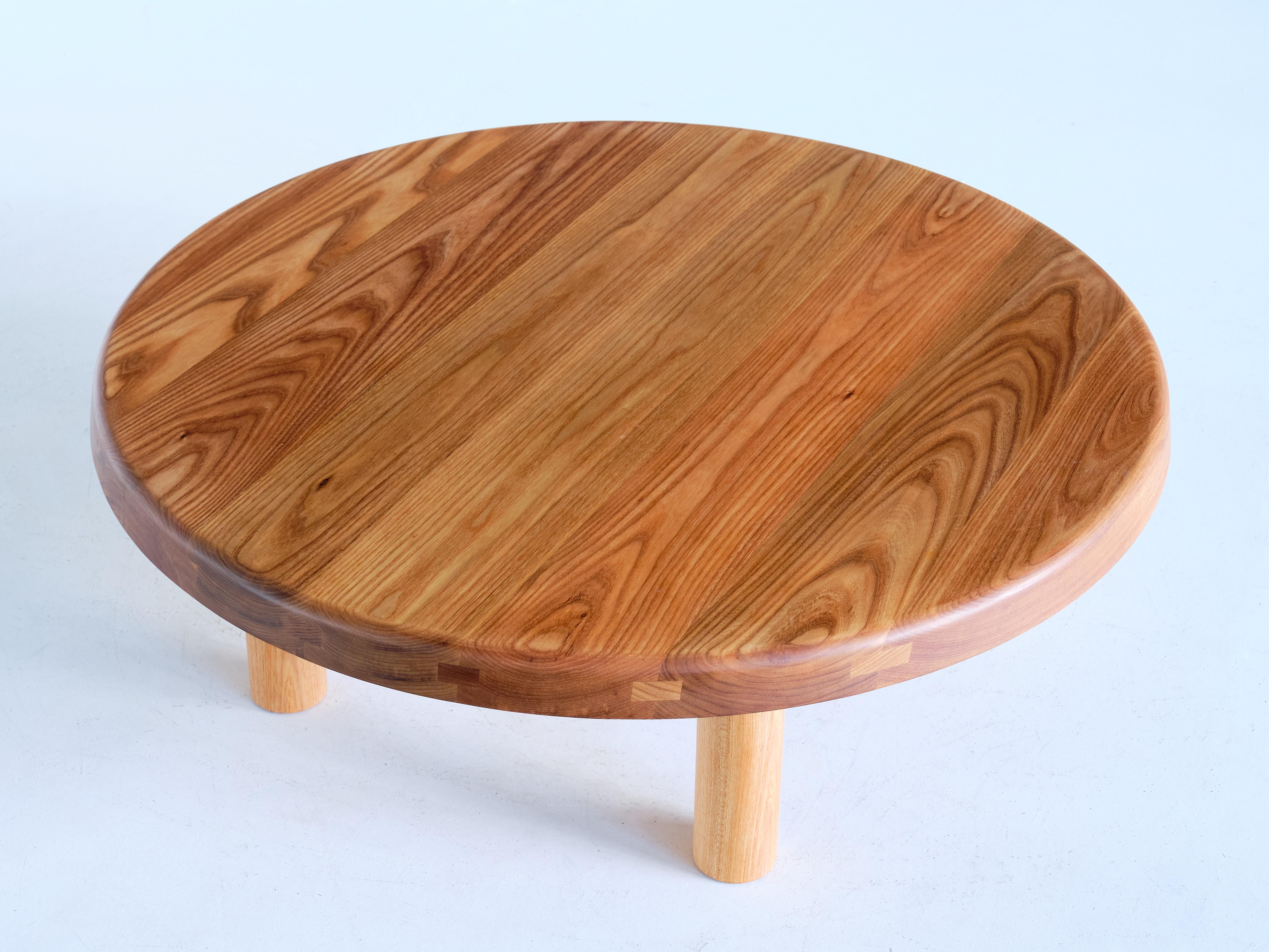 Contemporary Pierre Chapo T02M Coffee Table in Solid Elm, Chapo Creation, France