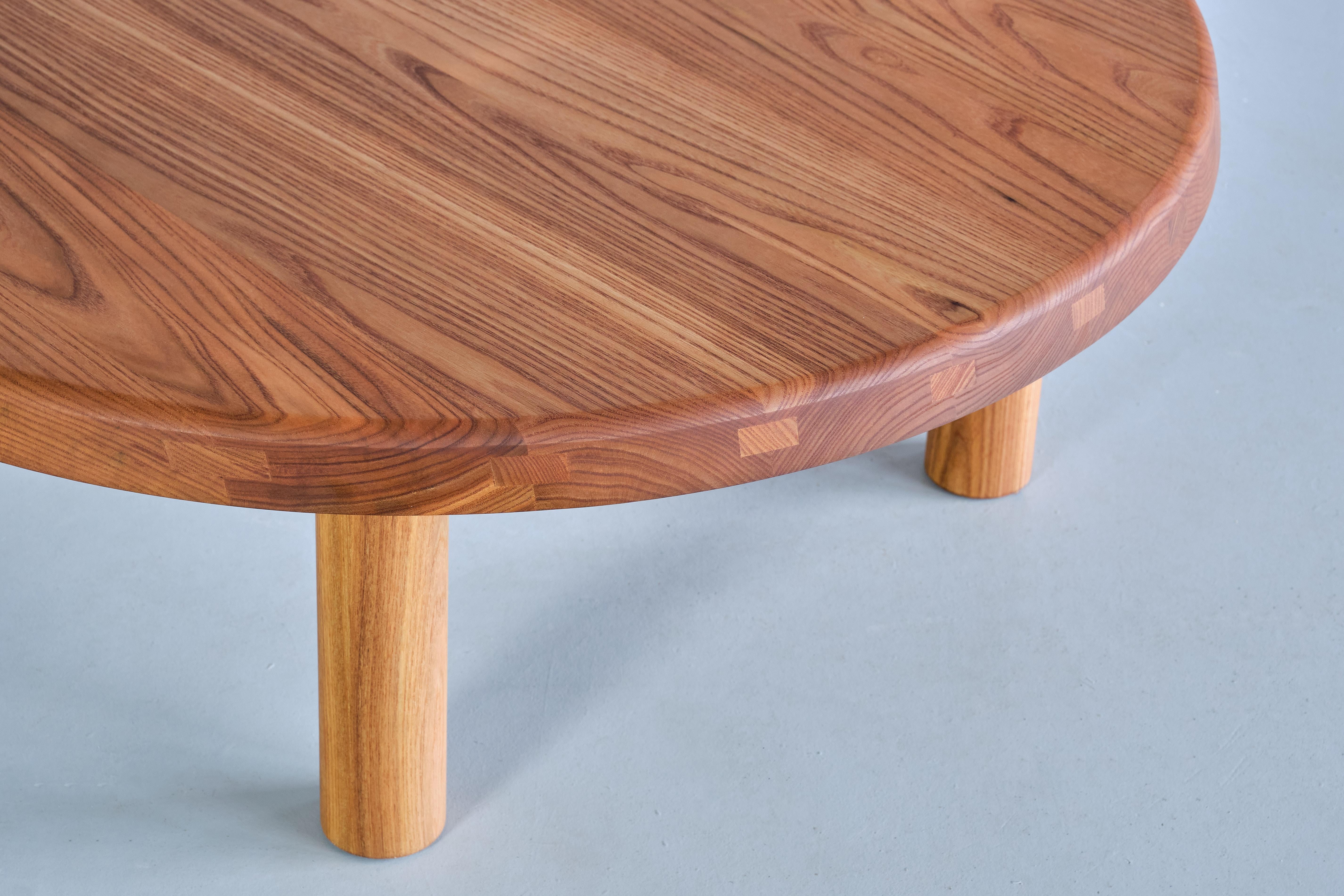 Pierre Chapo T02M Coffee Table in Solid Elm, Chapo Creation, France 1