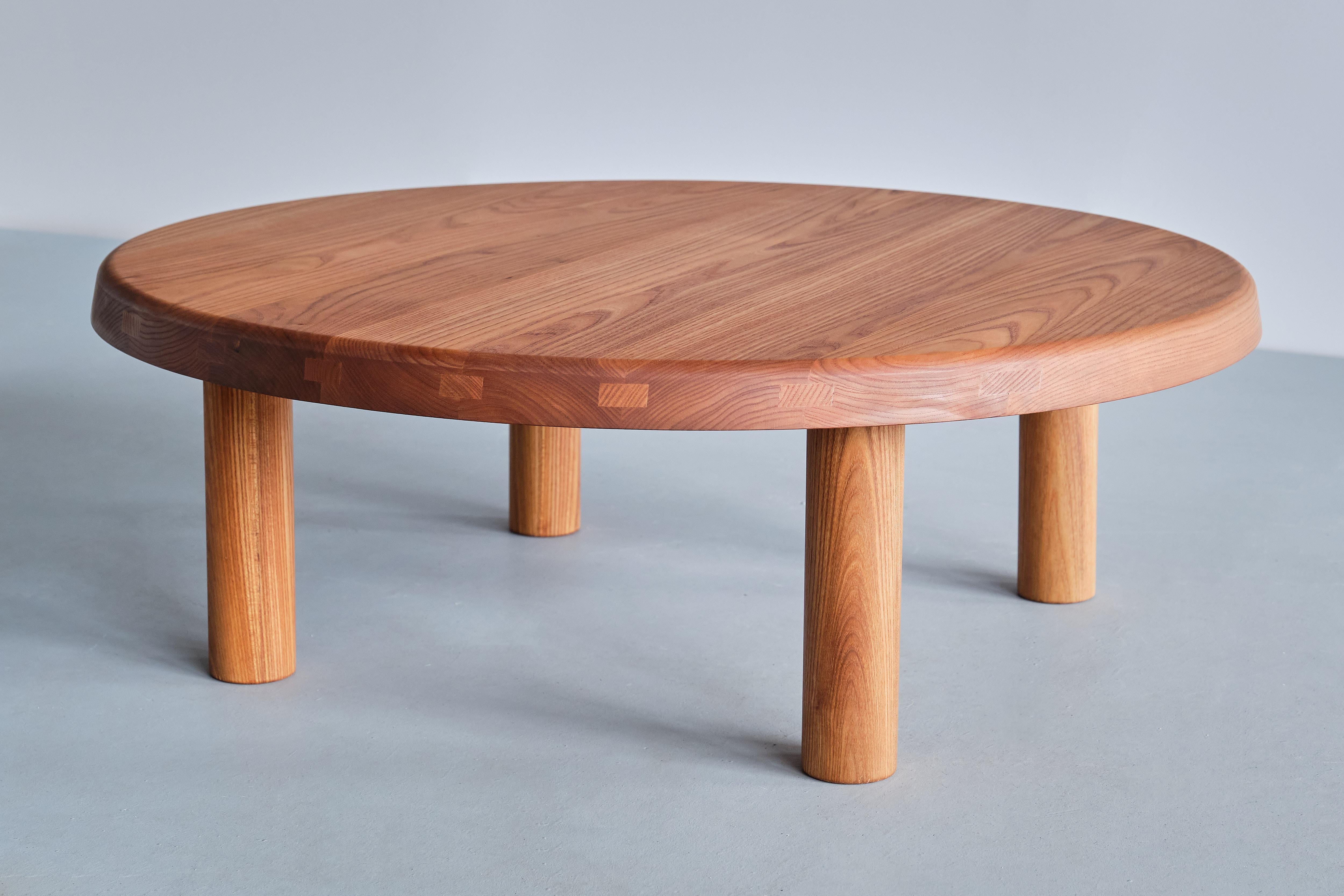 Pierre Chapo T02M Coffee Table in Solid Elm, Chapo Creation, France 2