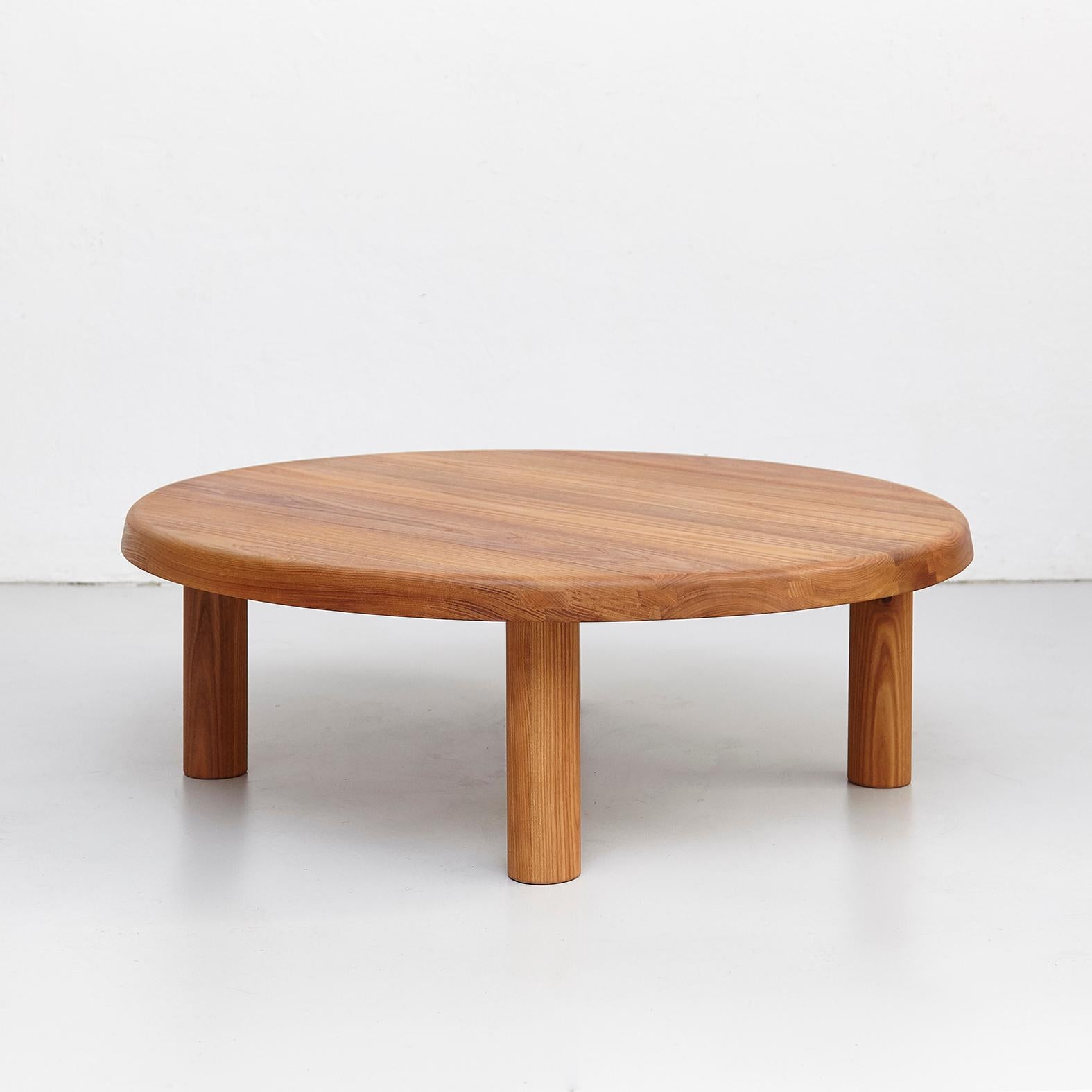 Mid-Century Modern Pierre Chapo T02M Elmwood Round Coffee Table