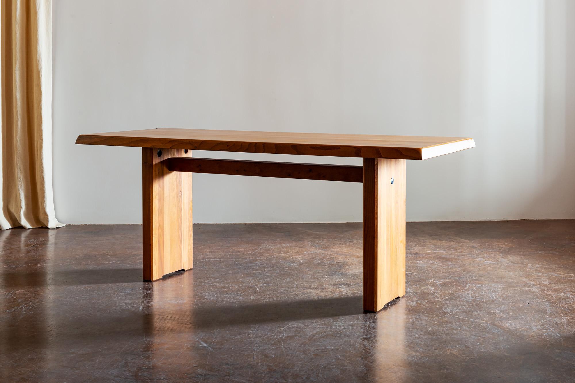 Elm Pierre Chapo T14 Dining Table, France, 1970s