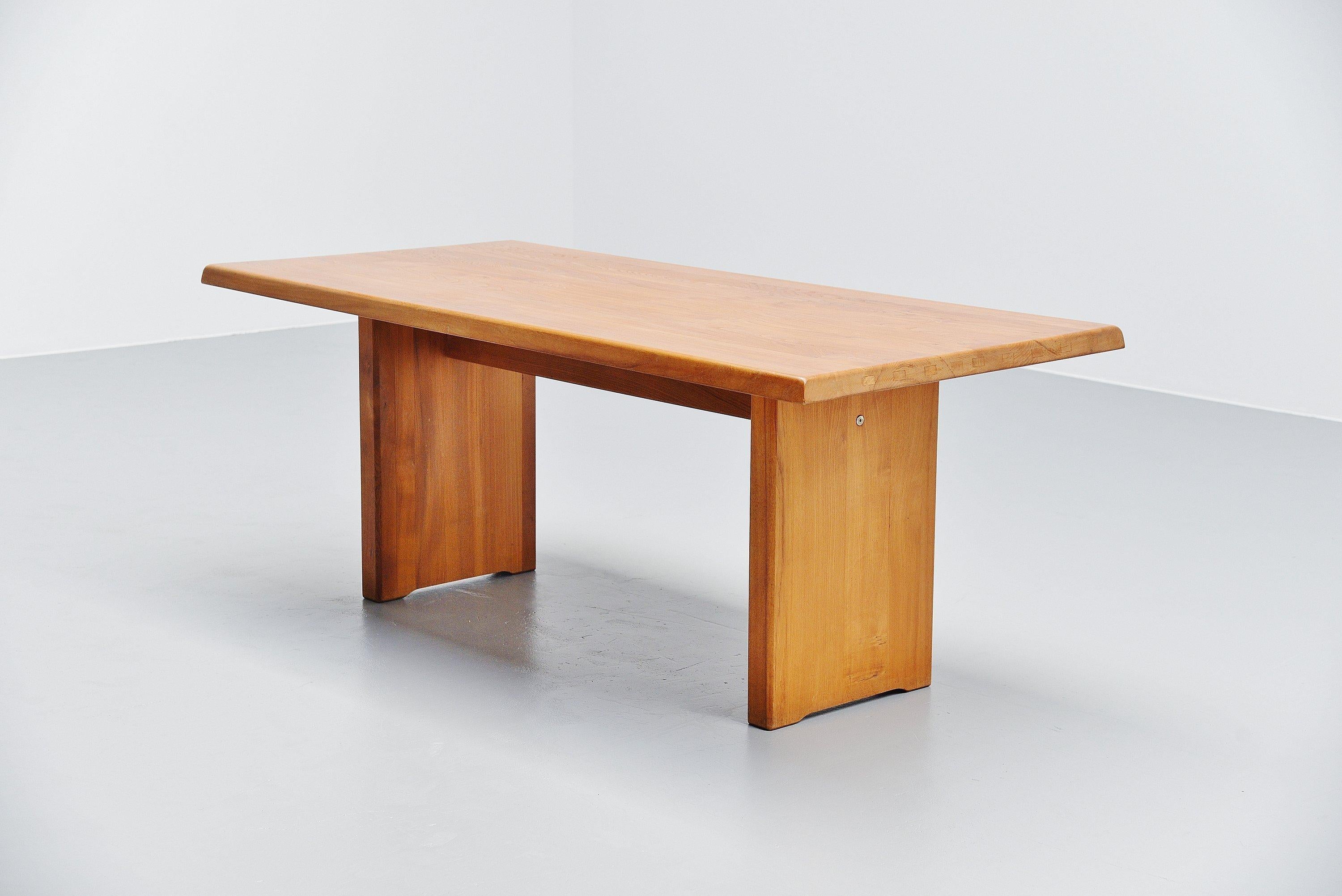 Mid-Century Modern Pierre Chapo T14 Dining Table in Elm, France, 1963