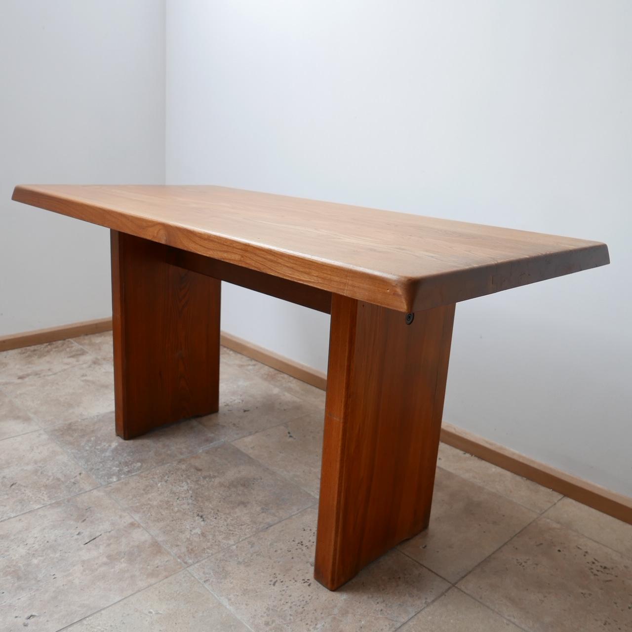 Pierre Chapo T14 Mid-Century French Elm Dining Table In Good Condition In London, GB