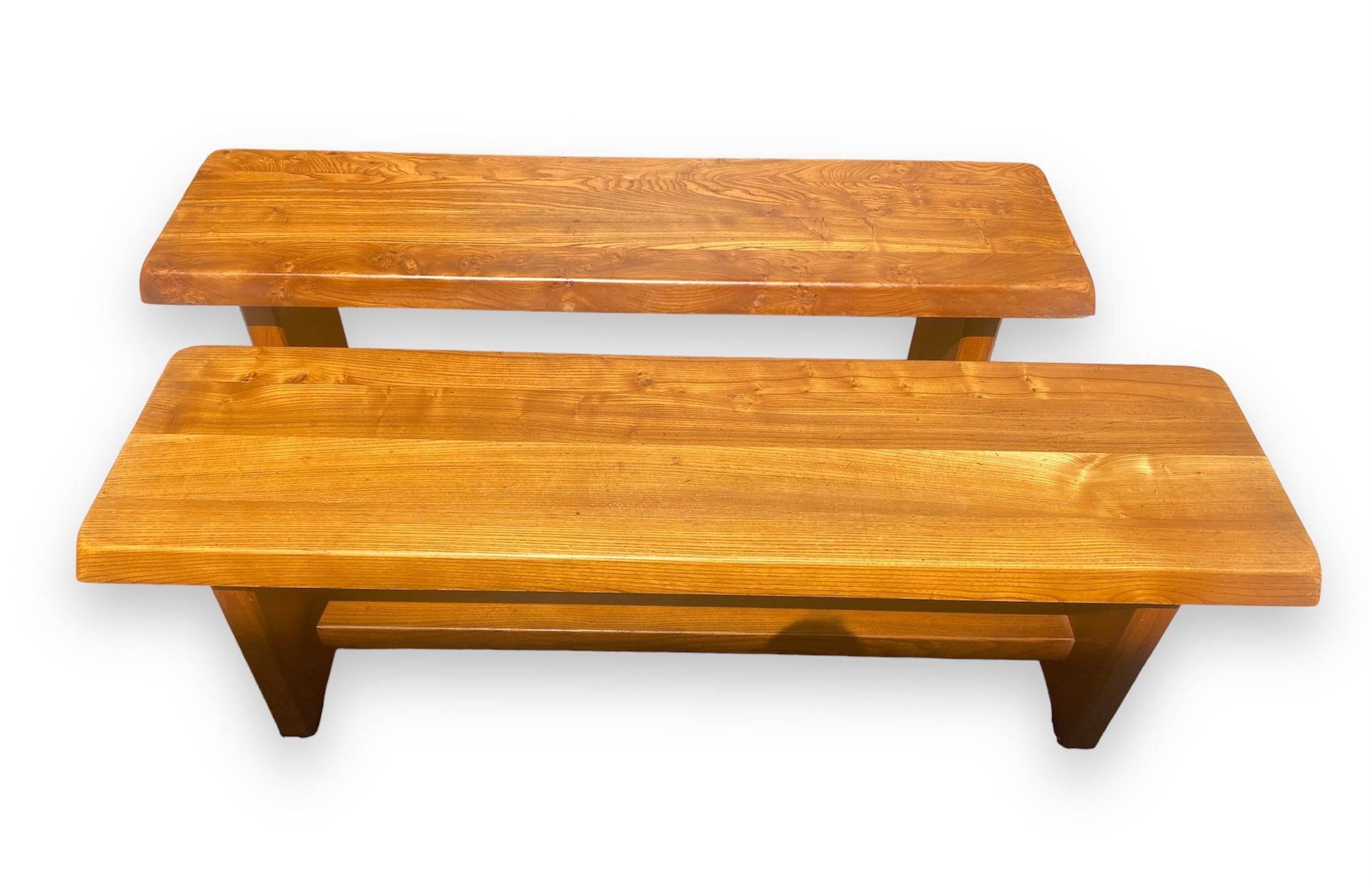 Pierre Chapo - T14a Table and Benches Set - circa 1970 For Sale 4